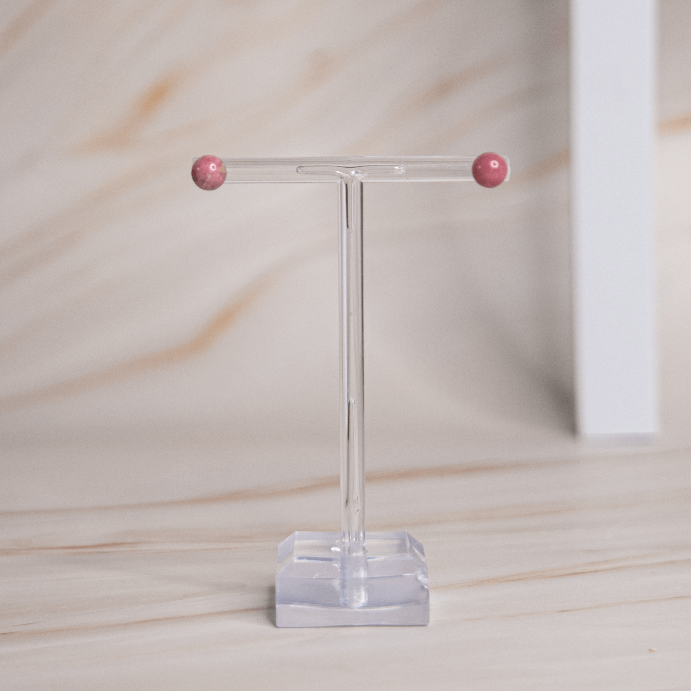 Rhodochrosit Ohrringe Ohrstecker rosa pink Perlenohrringe Kugelohrringe 925 Silber Annurah deutscher Onlineshop Chakra Energie Spiritualität Talisman Glücksbringer Schmuck Heilsteine Schutzstein Edelstein Kristalle