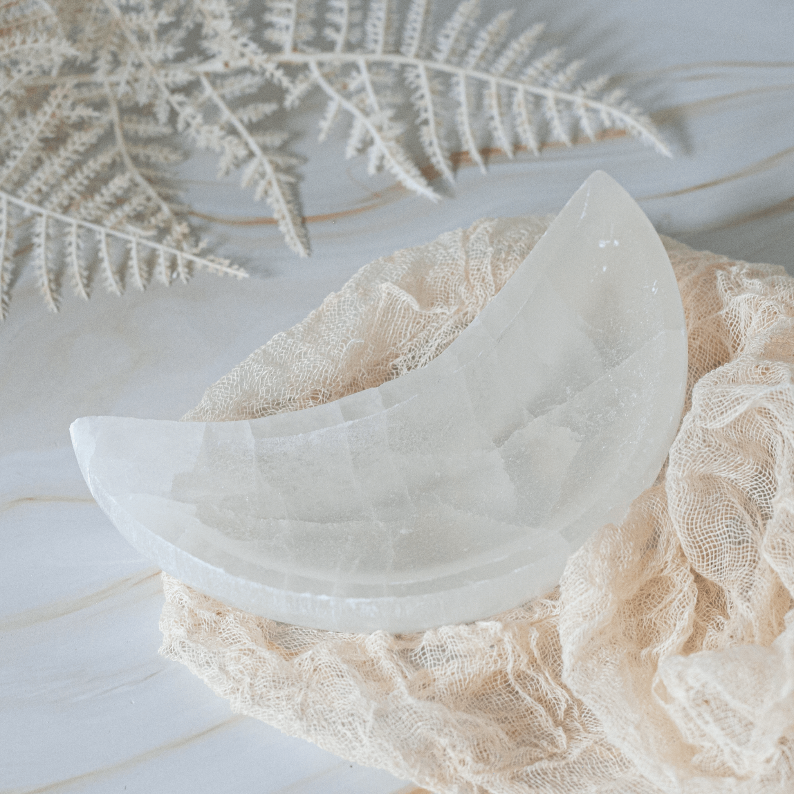 Selenit Mond Schale Kristall