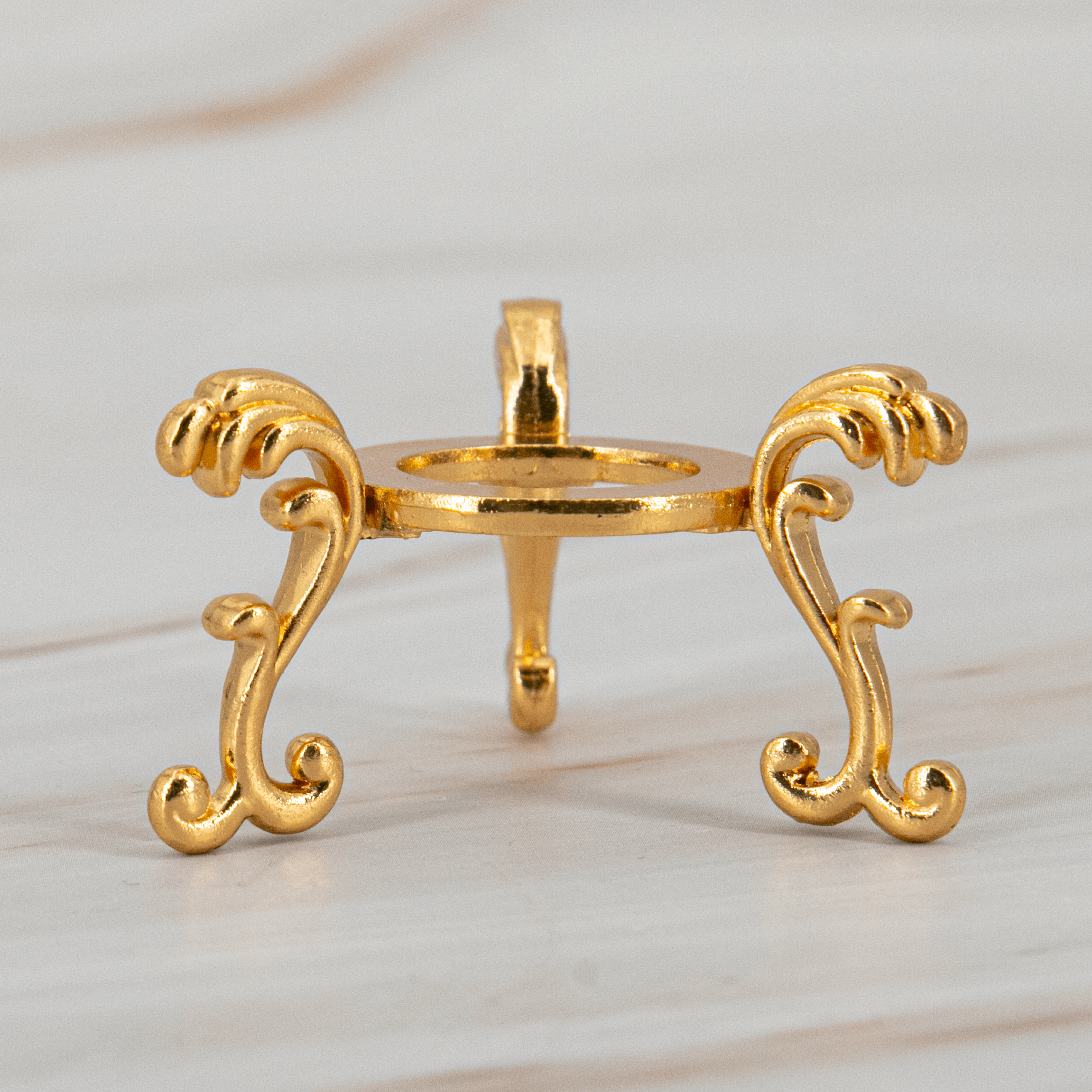 Metall Ständer Kugel Halter Aufsteller gold silber Schnörkel Deko Dekoration Kristallkugel Edelstein Kristall Heilstein Zubehör Annurah Onlineshop