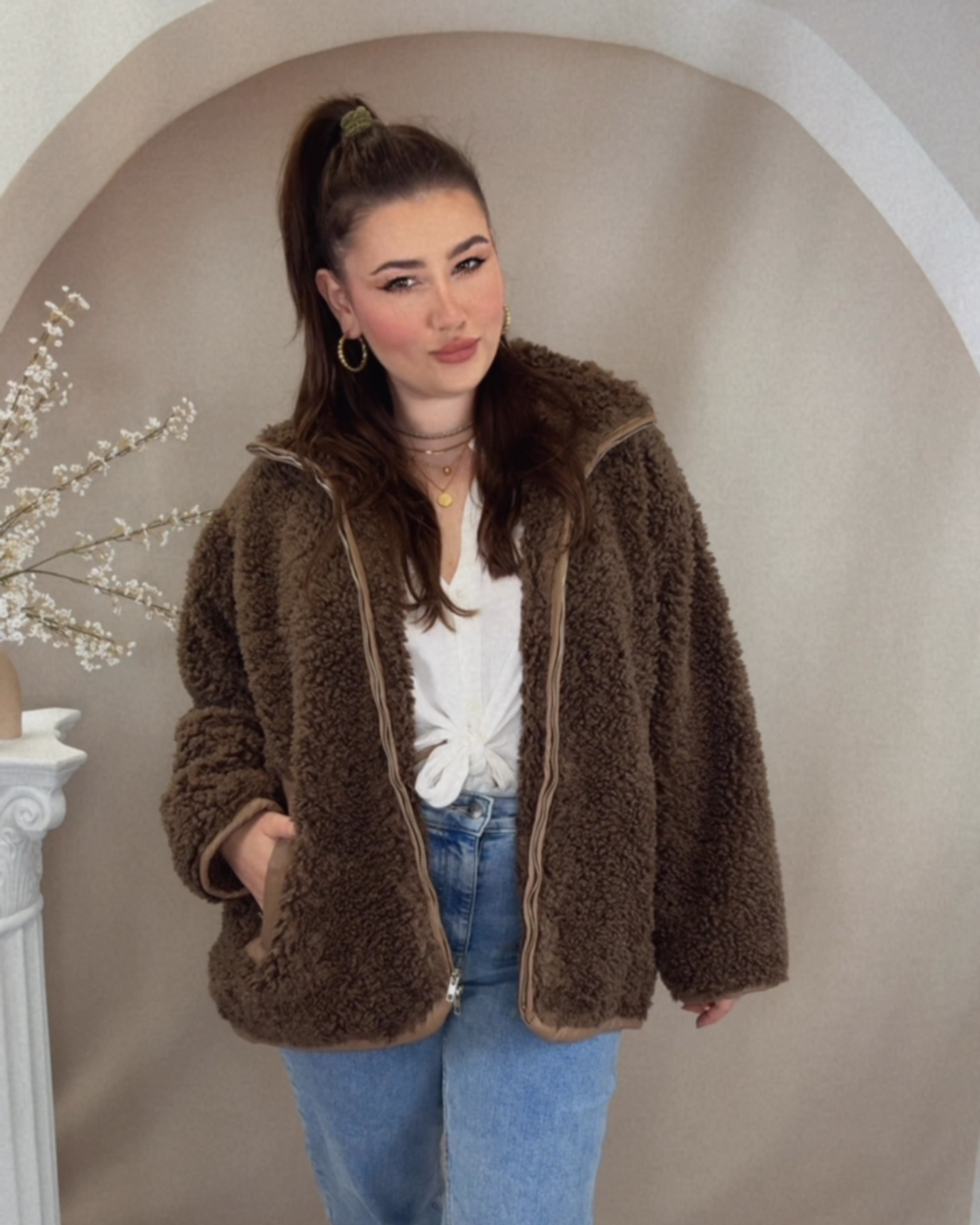 Teddy Winterjacke - Espresso