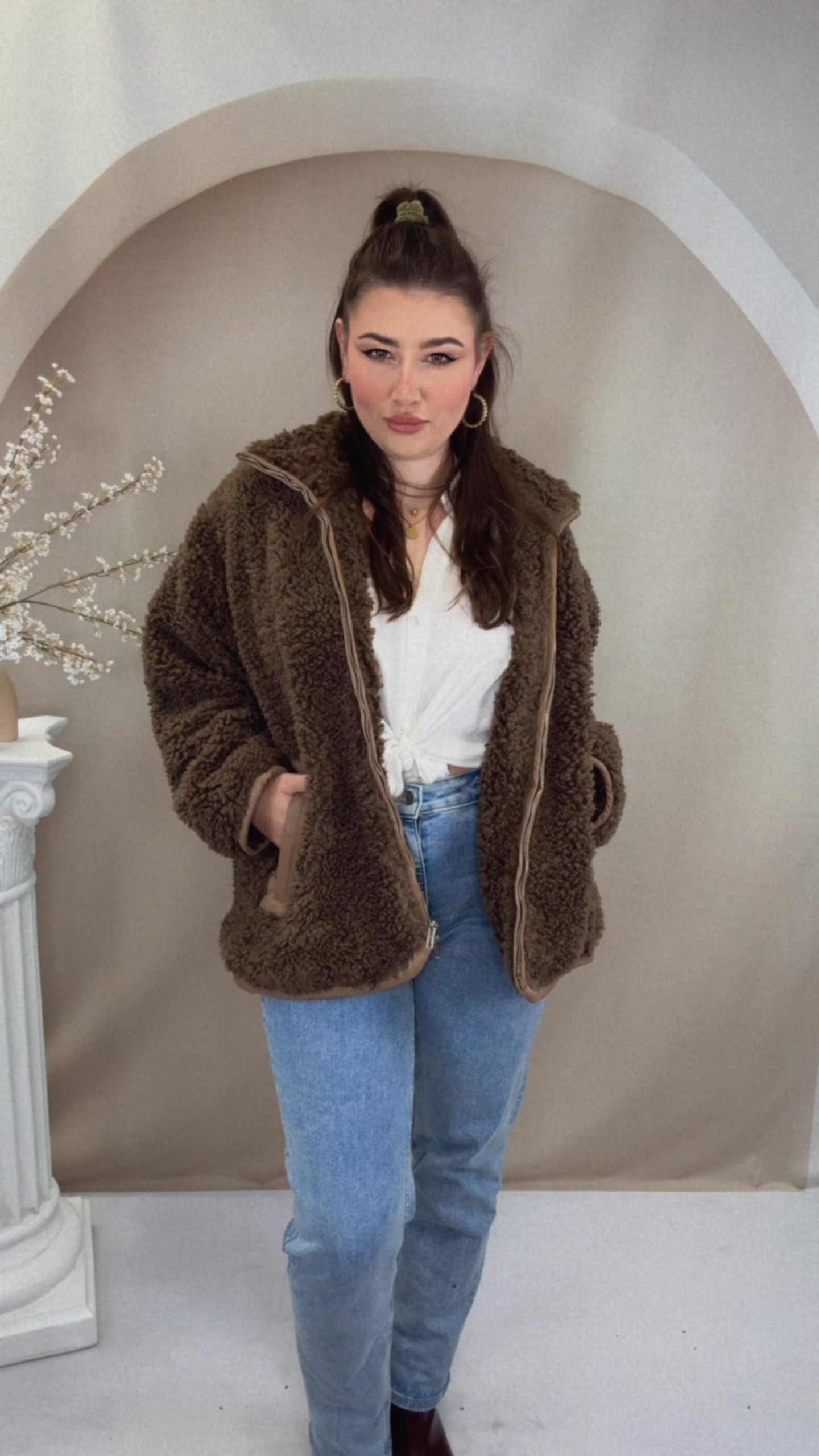 Teddy Winterjacke - Espresso