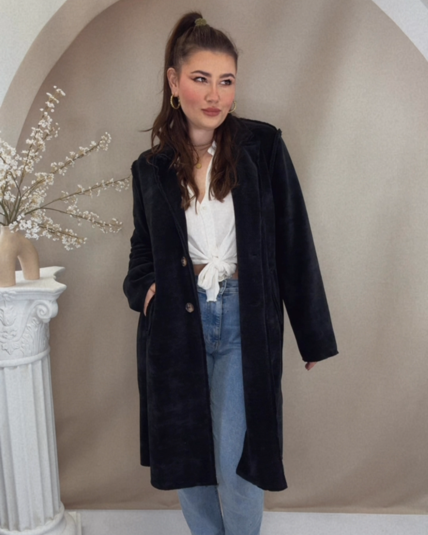 Cozy Cord Mantel - Ebony