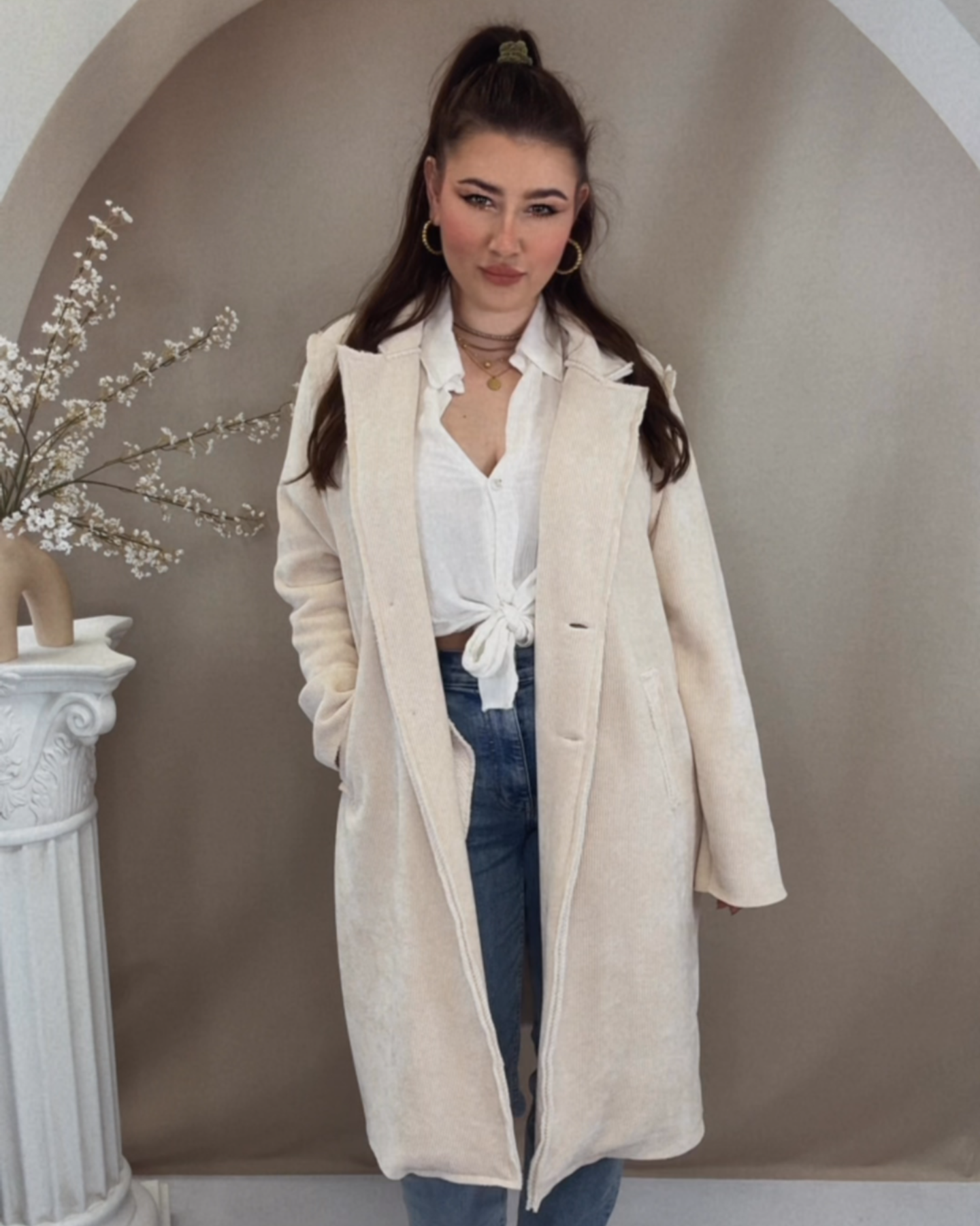 Cozy Cord Mantel - Cream