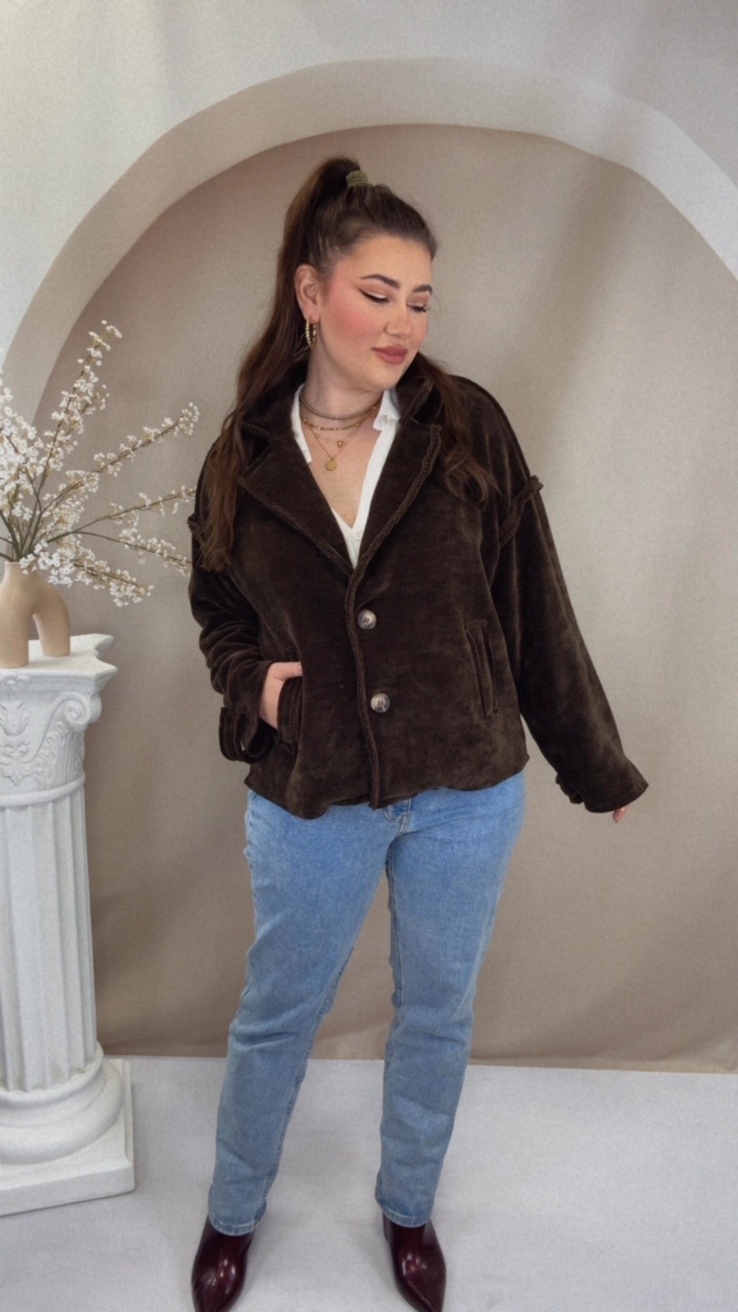 Cozy Cord Jacke - Espresso