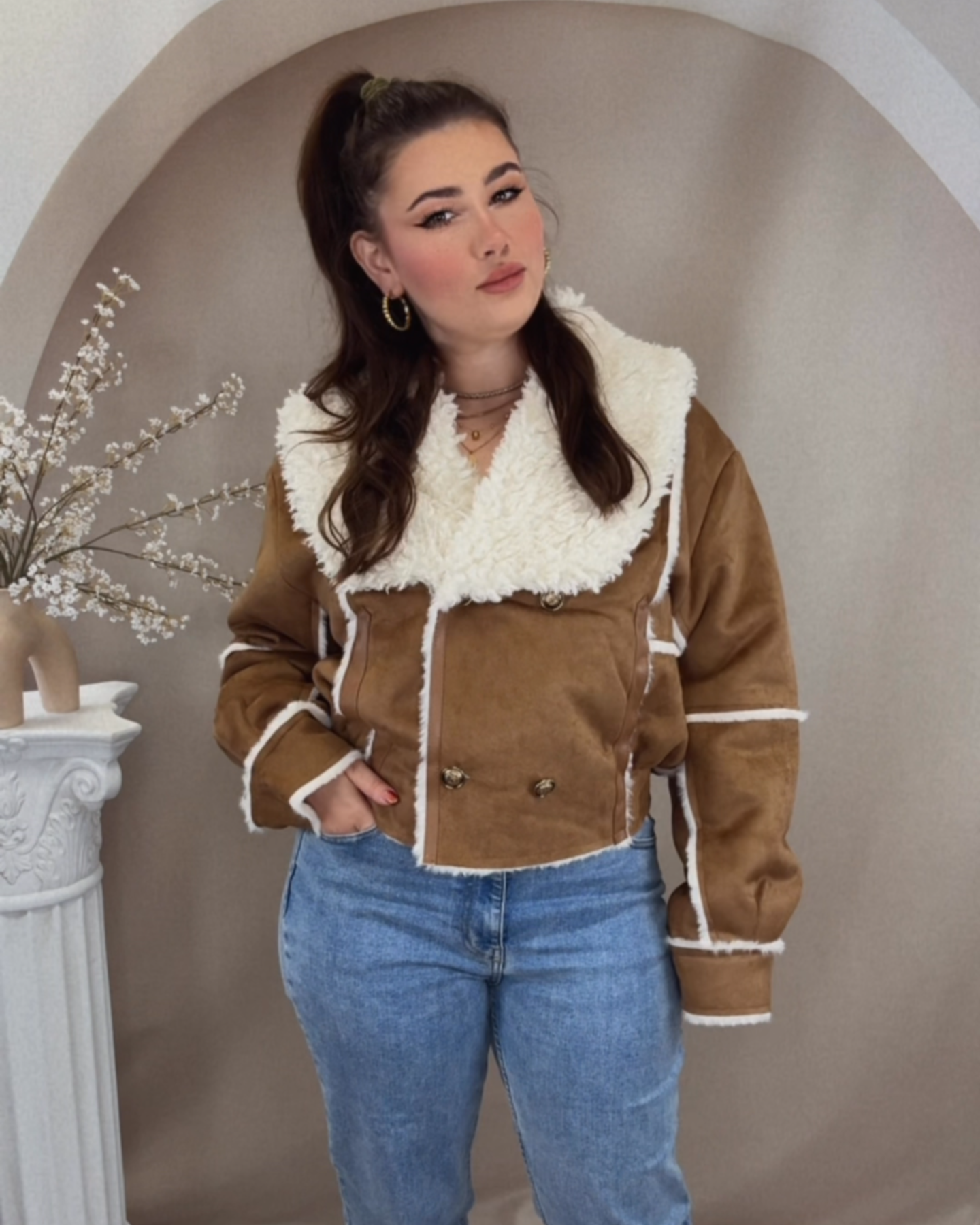 Cozy Shearling Style Jacke