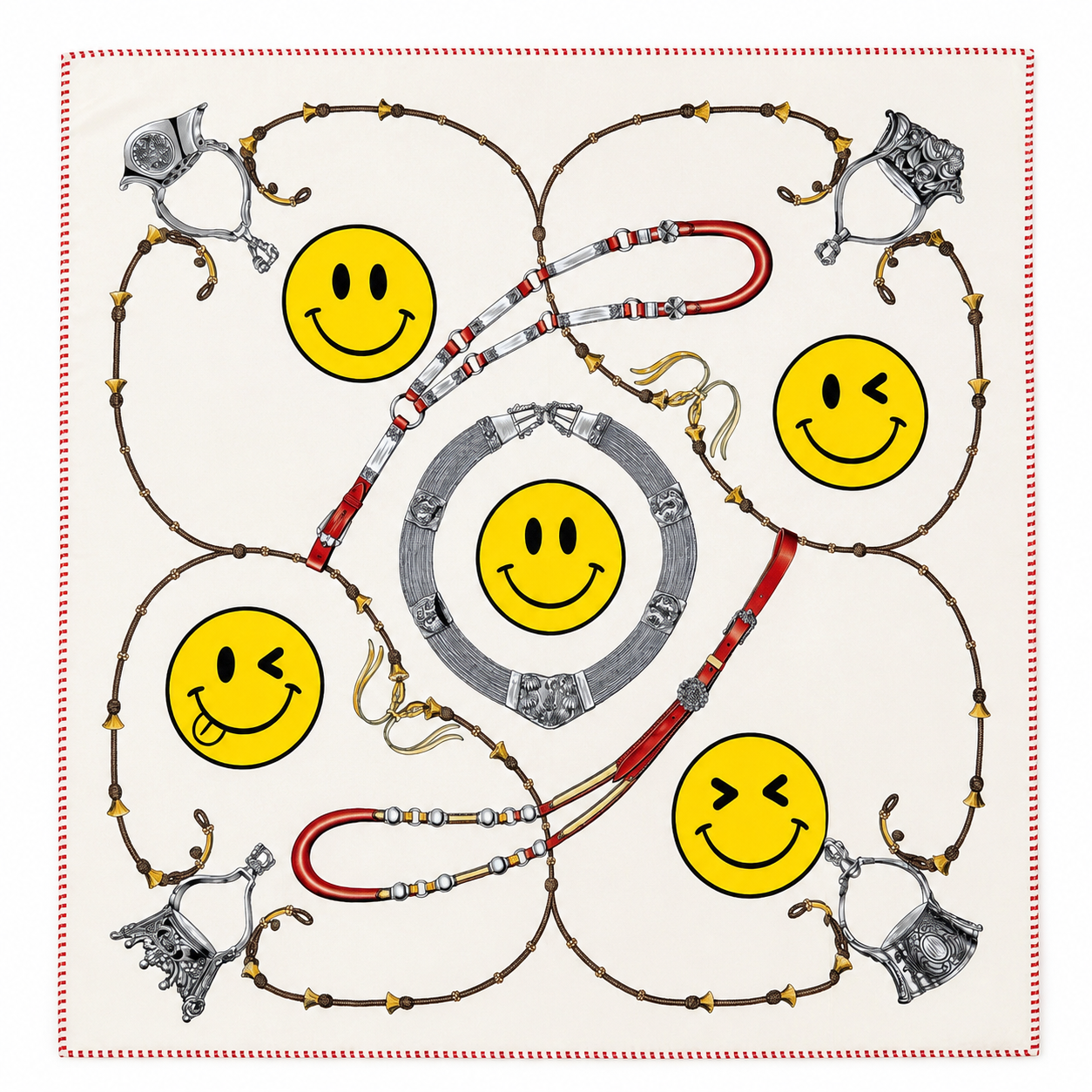Smiley Tuch aus Viskose 70x70 cm