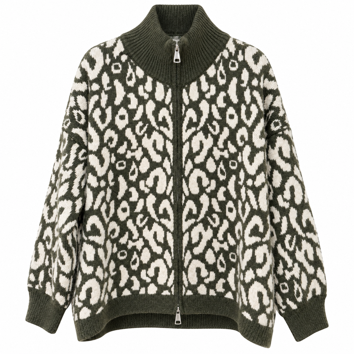 Leo Zipper Cardigan – Earthy Colors