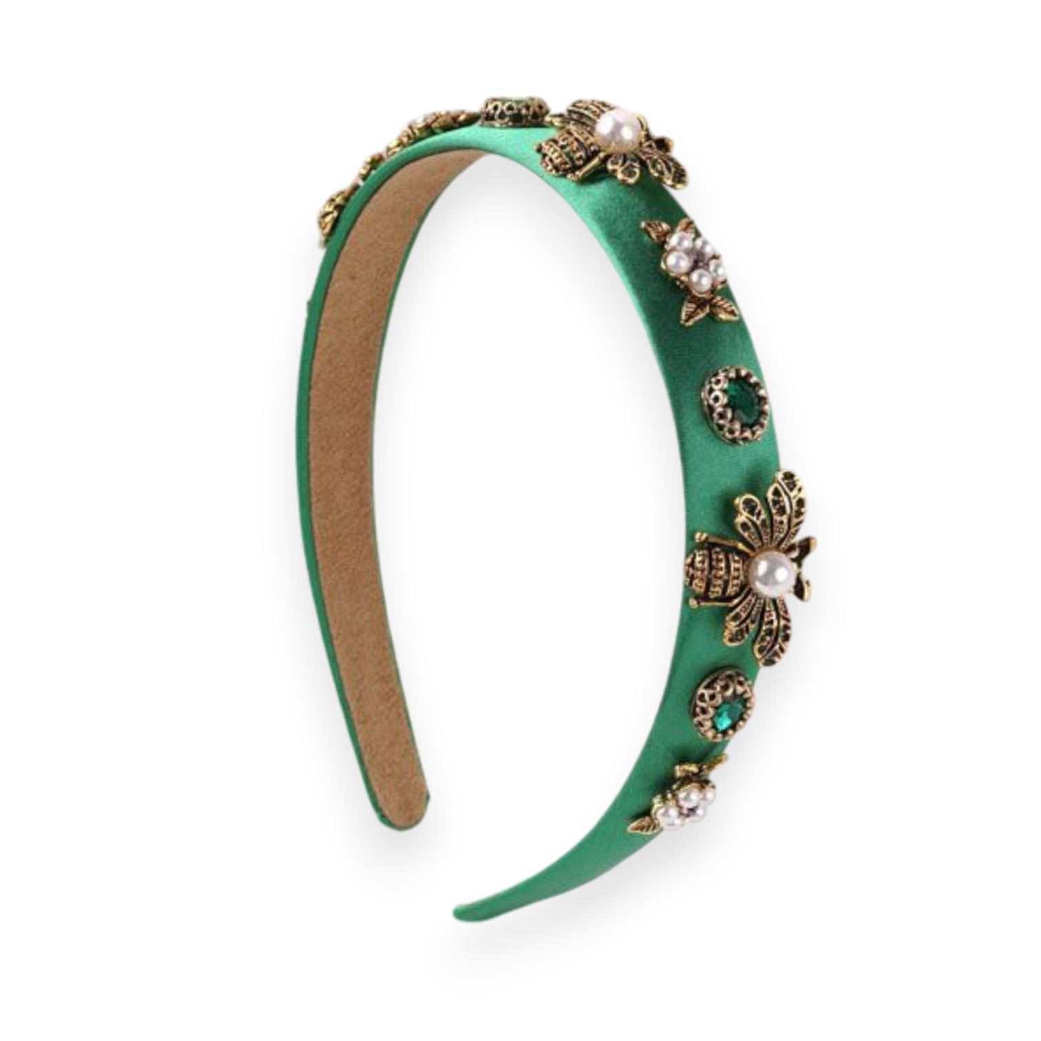 Royal Bee Pearl Haarreif Grün