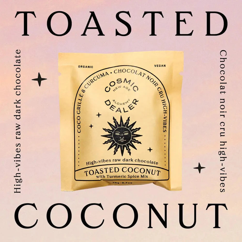 COSMIC DEALER Chakra Schokolade Toasted Coconut & Kurkuma – 4er Box Schokolade