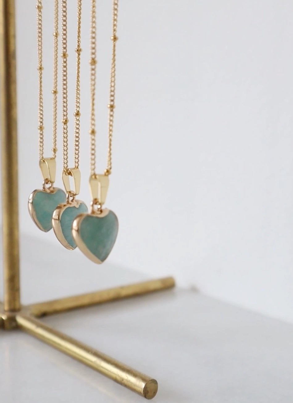 Amazonit Herz Kette