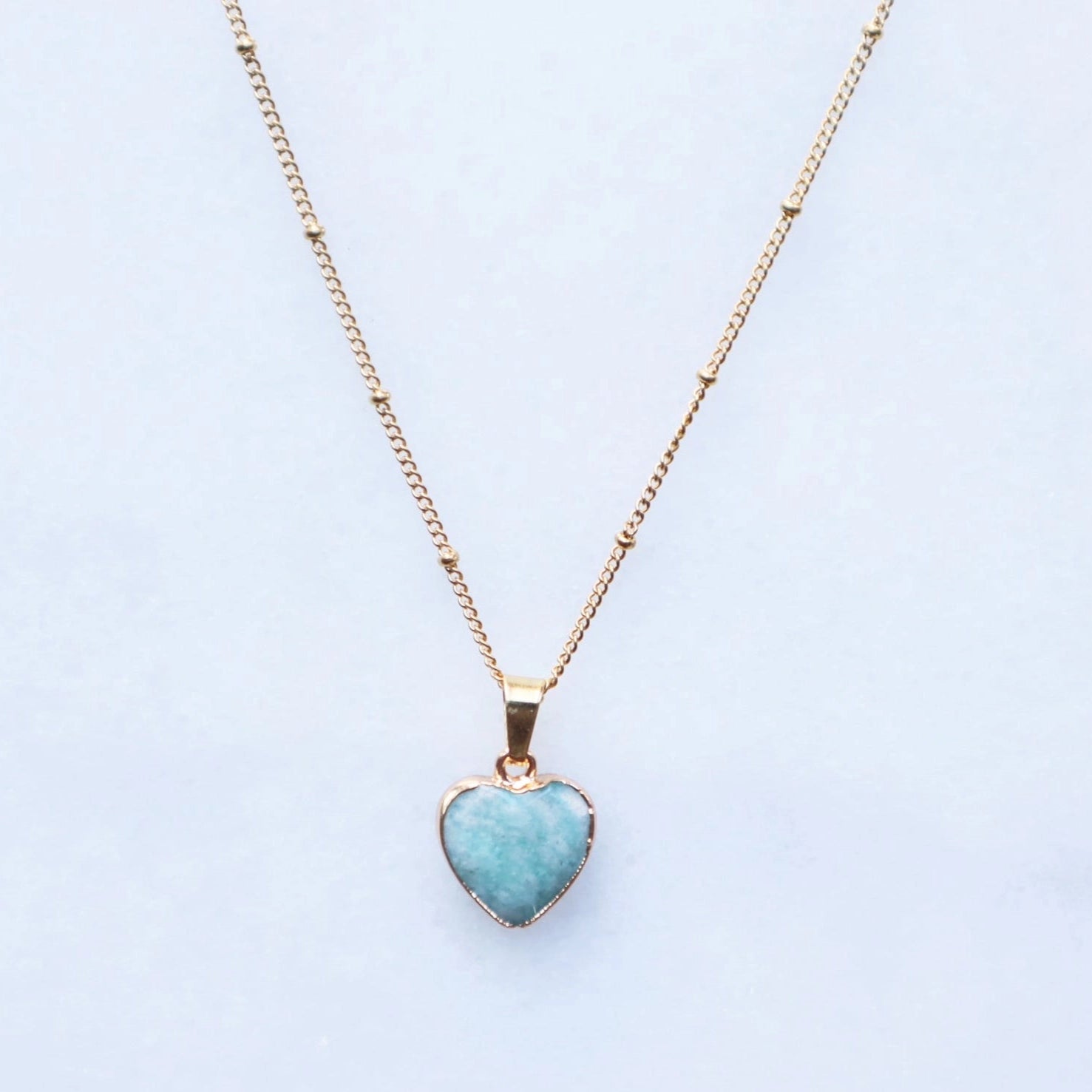 Amazonit Herz Kette