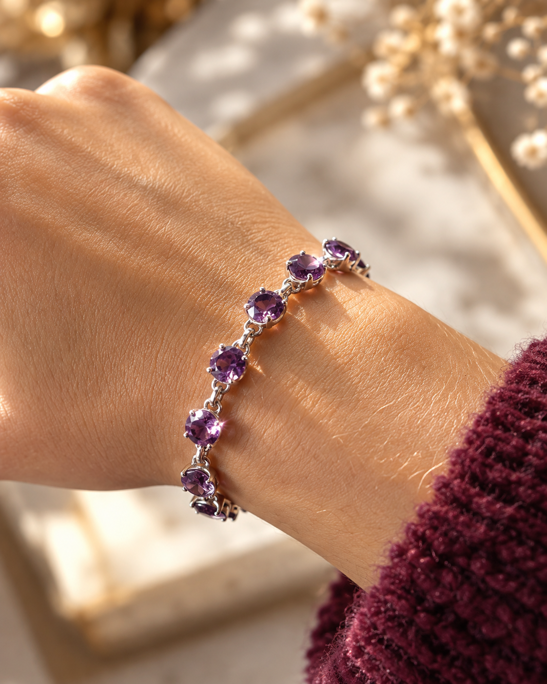 Amethyst Armband – 925 Sterling Silber