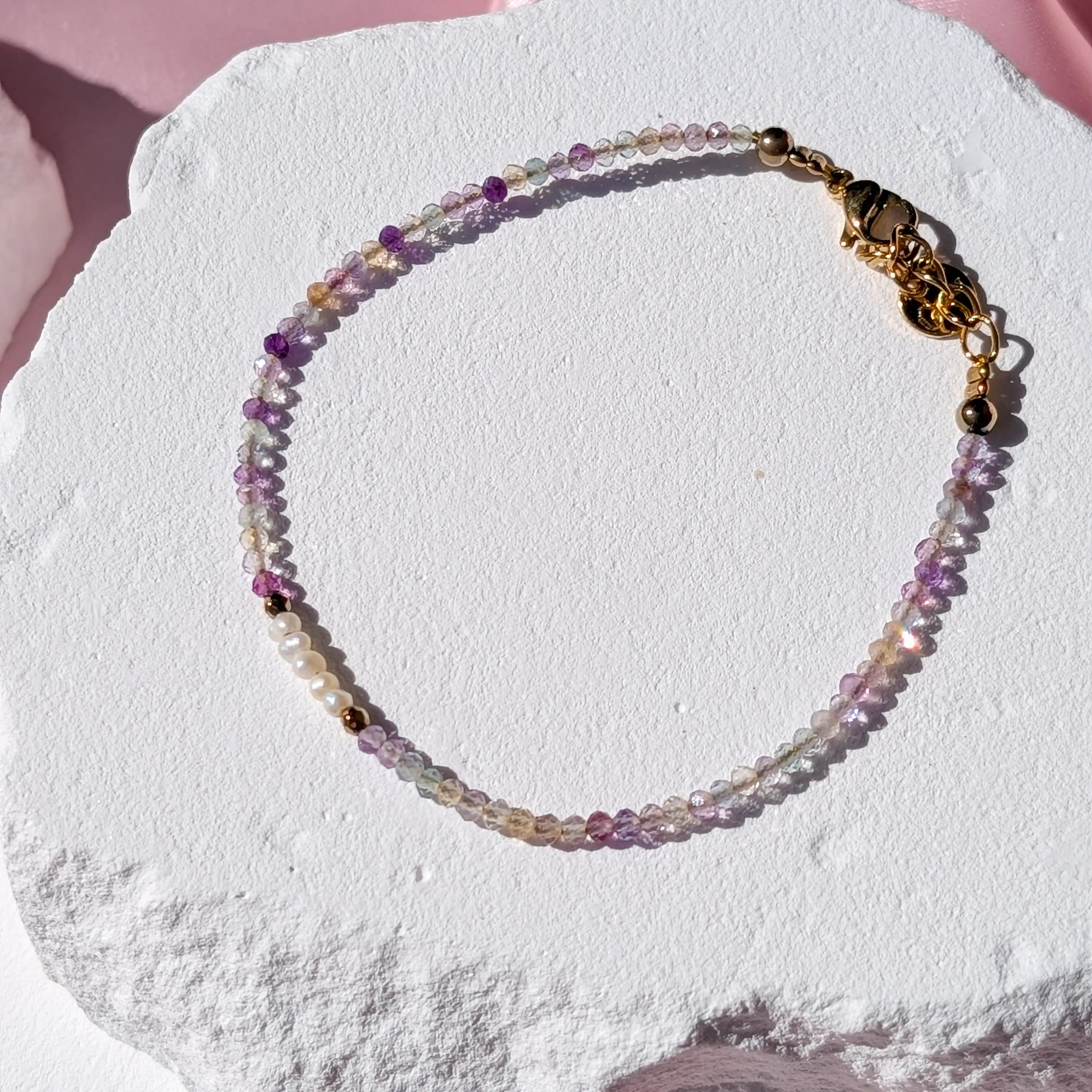 Fluorit & Perlen Armband