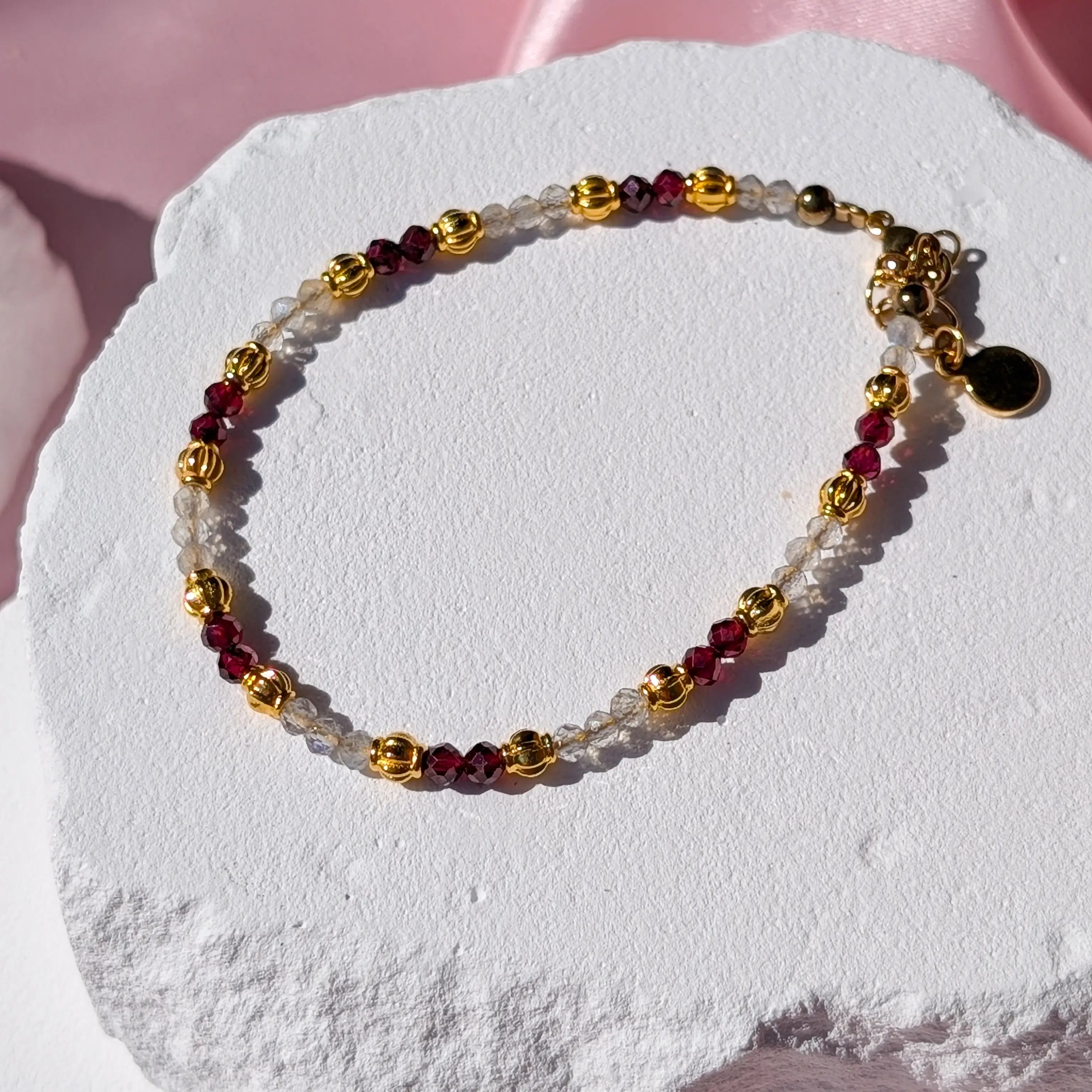 Granat & Labradorit Armband