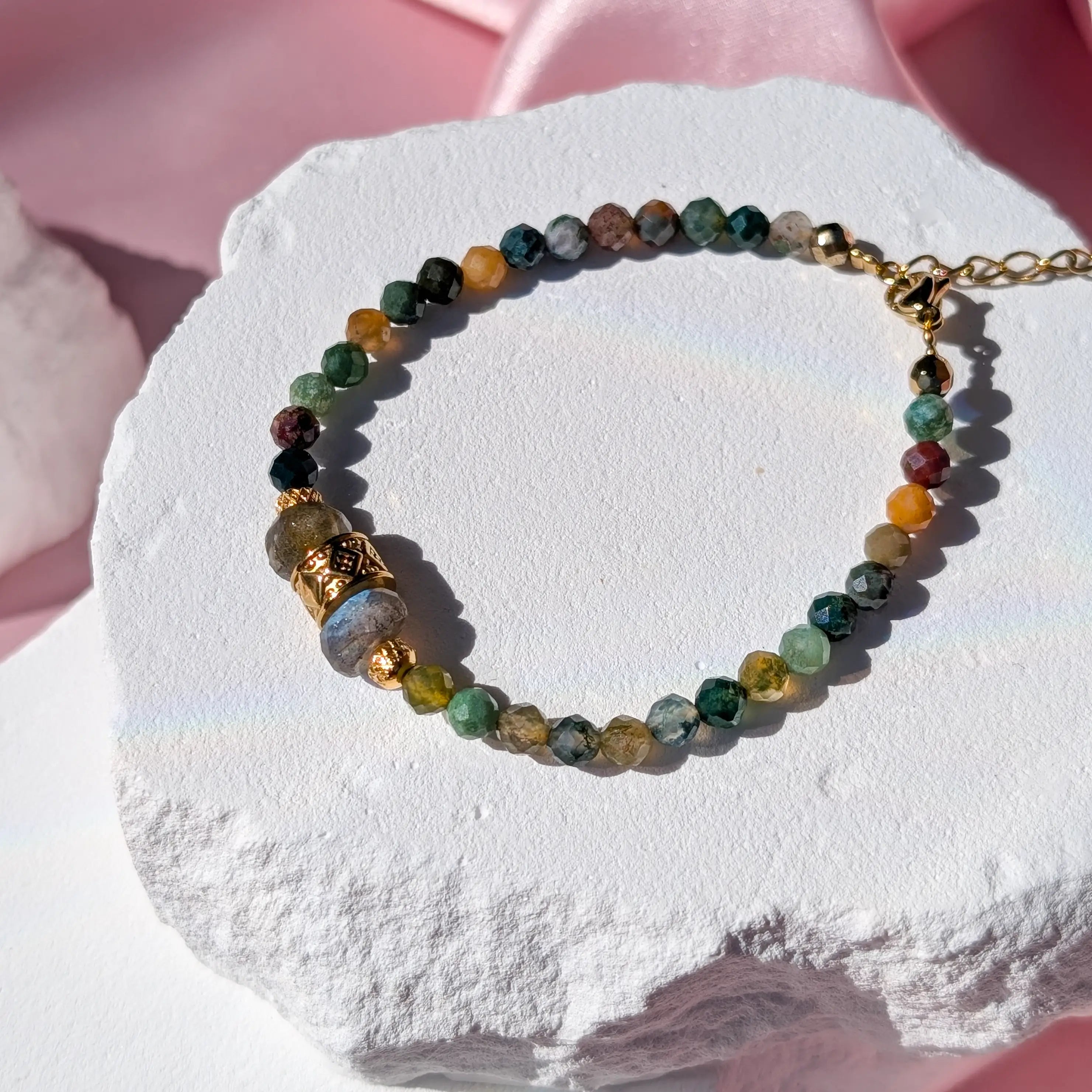 Achat & Labradorit Armband