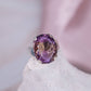 Amethyst Citrin Ametrin geschliffen Einzelstück massiv edel elegant gelb Silber Ring Oval Lila Violett Flash Schmuck Accessoires Kristall Heilstein Edelstein Schutzstein Annurah deutscher Onlineshop
