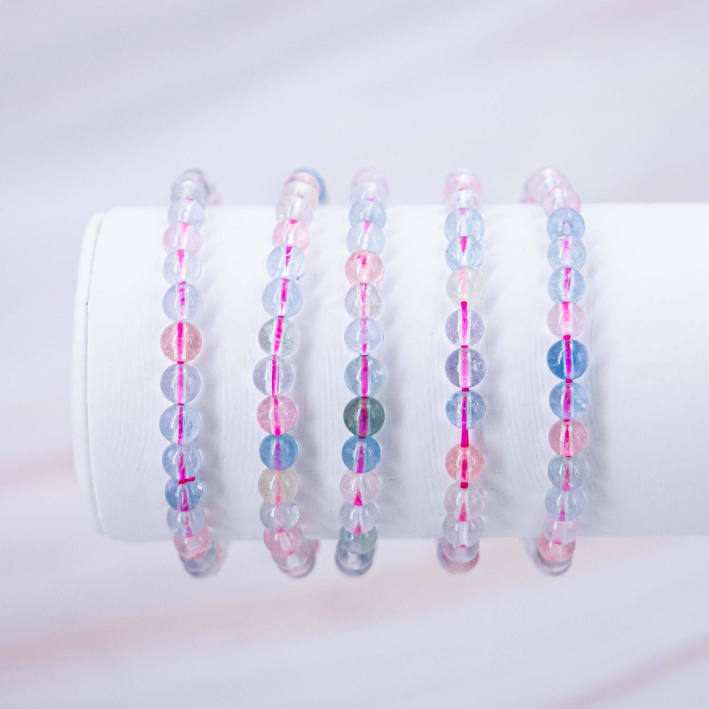 Armband Perlen Perlenarmband Stretch Stretcharmband Kugelarmband Kugel Kristalle Edelsteine Heilsteine Schutzsteine Annurah deutscher Onlineshop 4 6 8 mm Perlen Morganit rosa Liebe Selbstliebe pink blau 