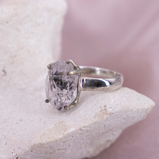 Herkimer Diamant Silber Ring Gr. 59