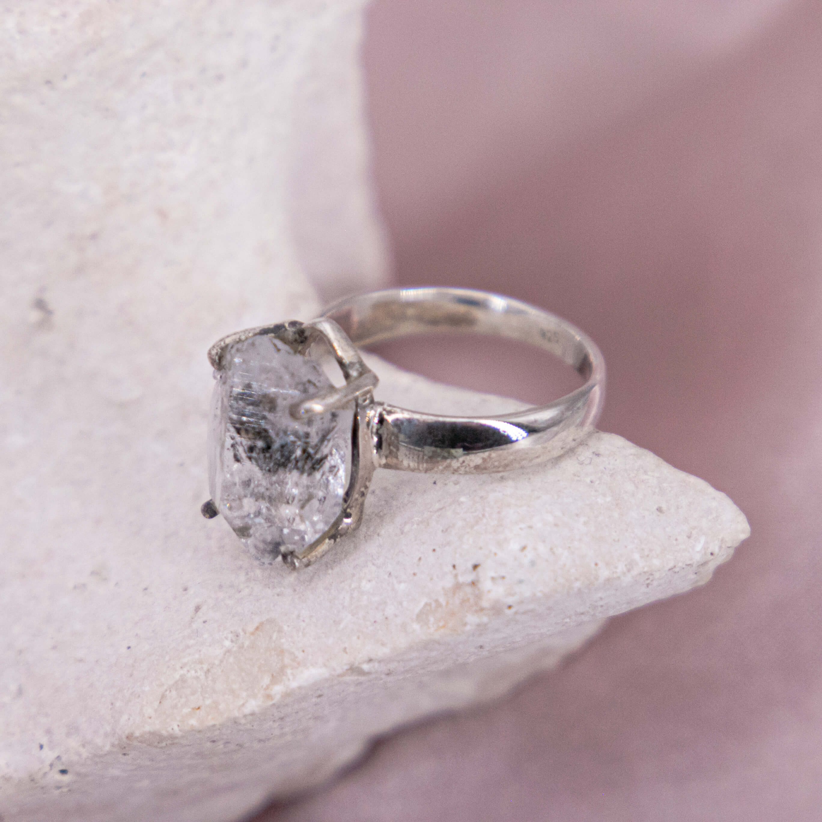 Herkimer Diamant Silber Ring Gr. 59