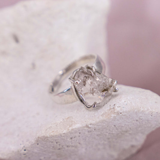 Herkimer Diamant Silber Ring Gr. 57