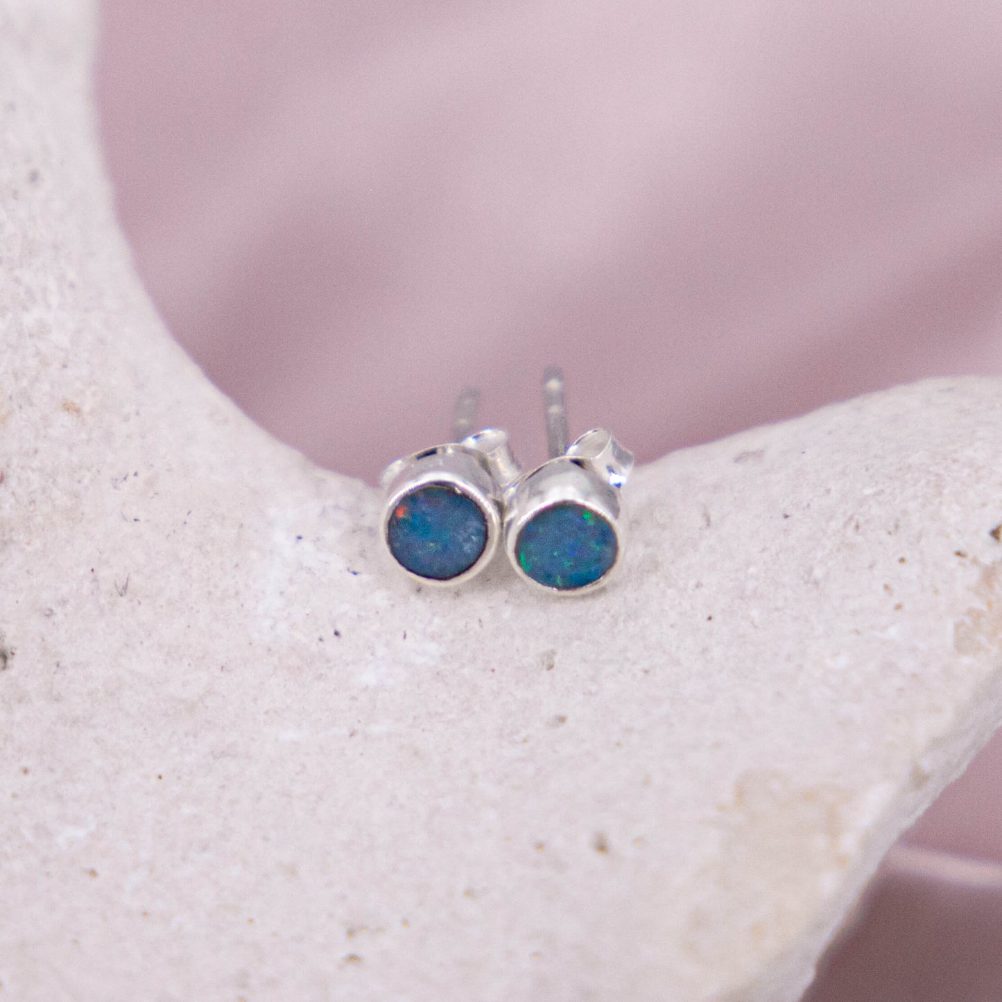 Opal Ohrstecker Blau