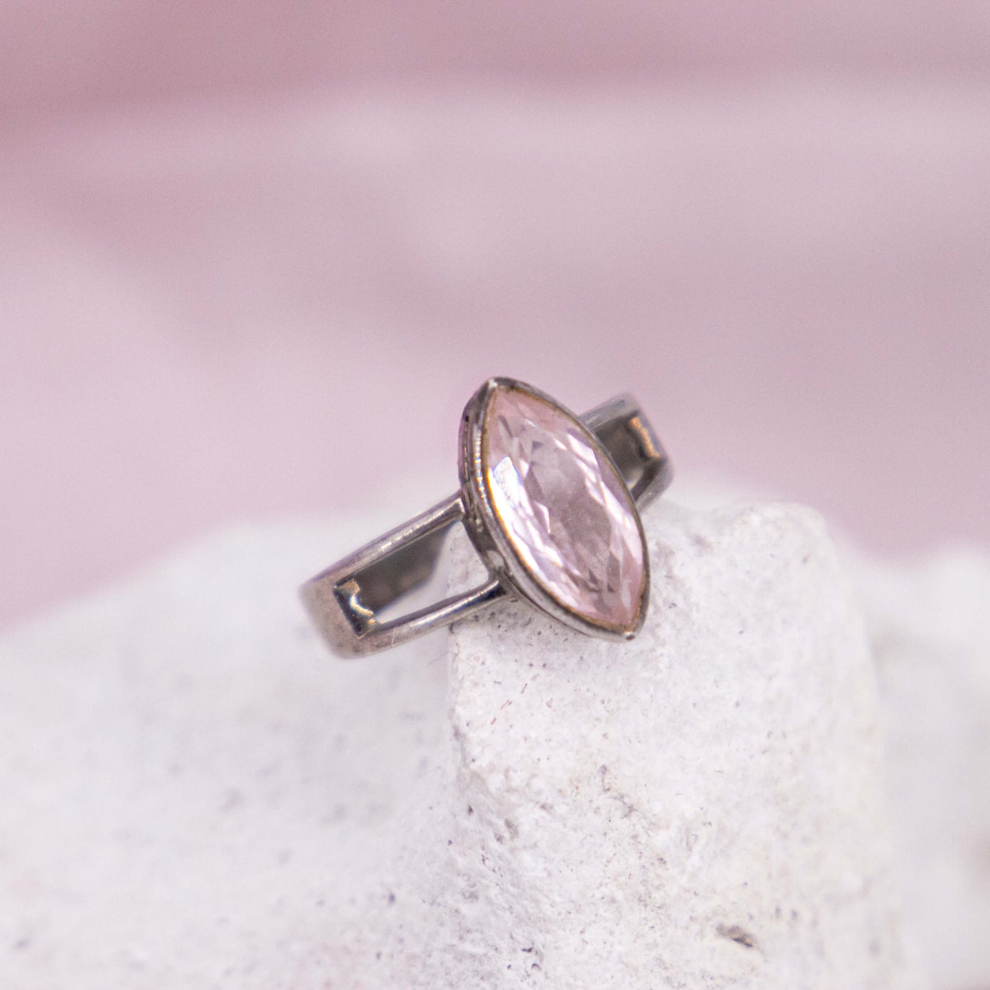 Rosenquarz Ring Gr. 60