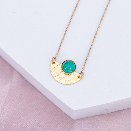 Amazonit Gold Plate Kette