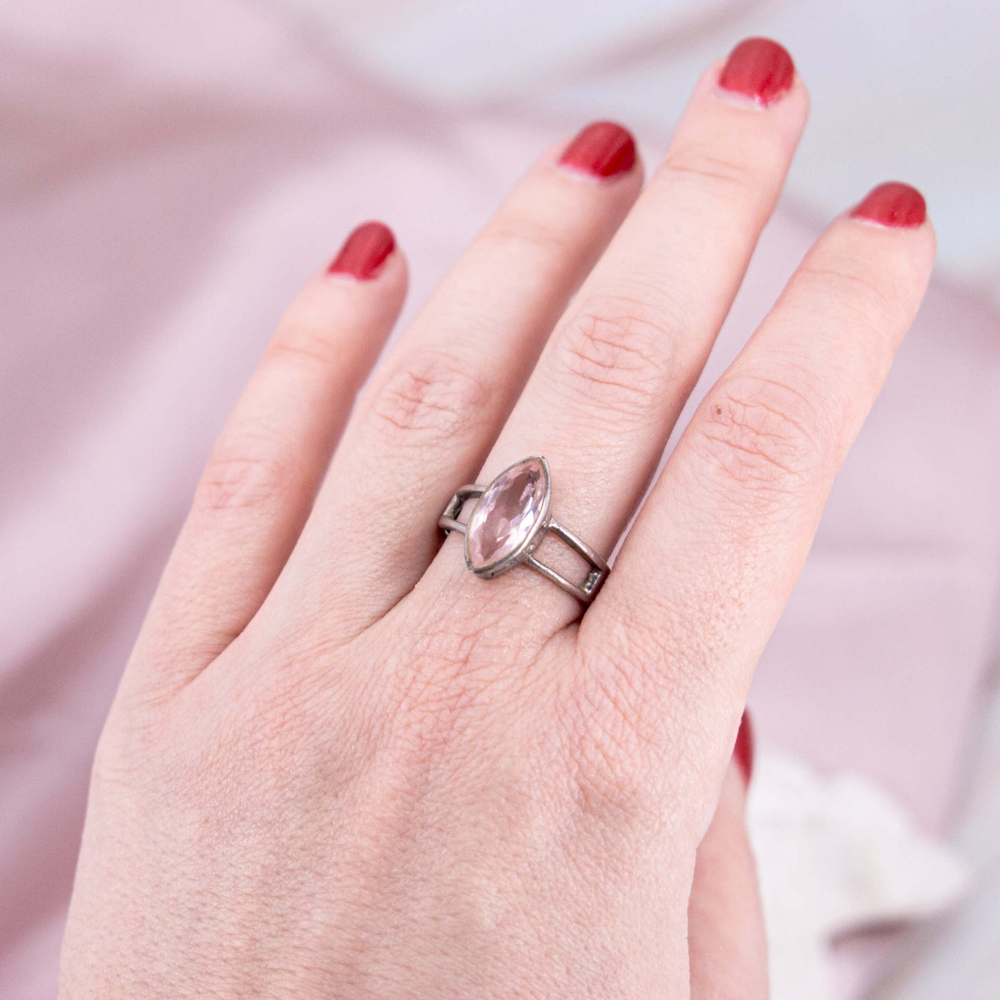 Rosenquarz Ring Gr. 60