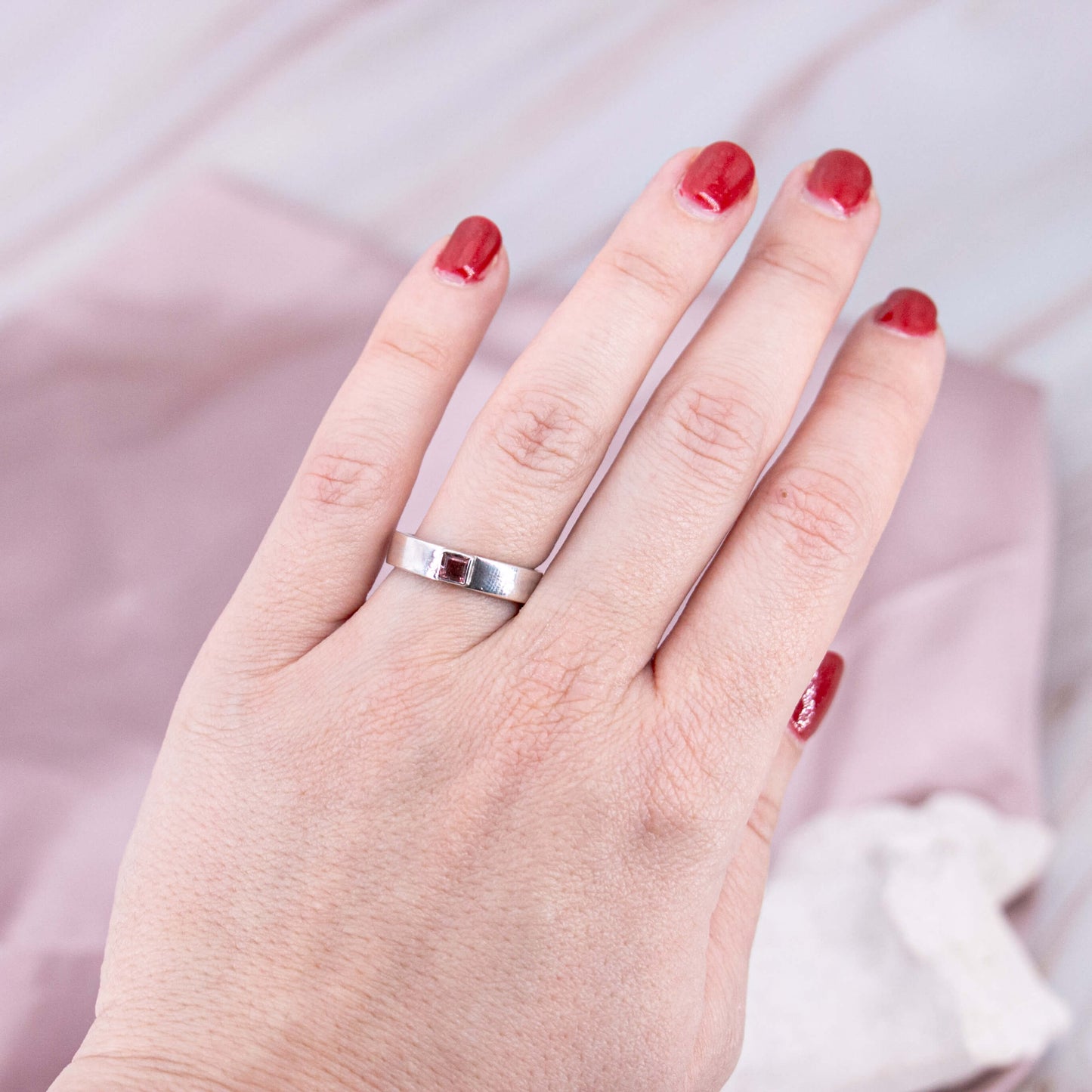 Pinker Turmalin Ring Gr. 53