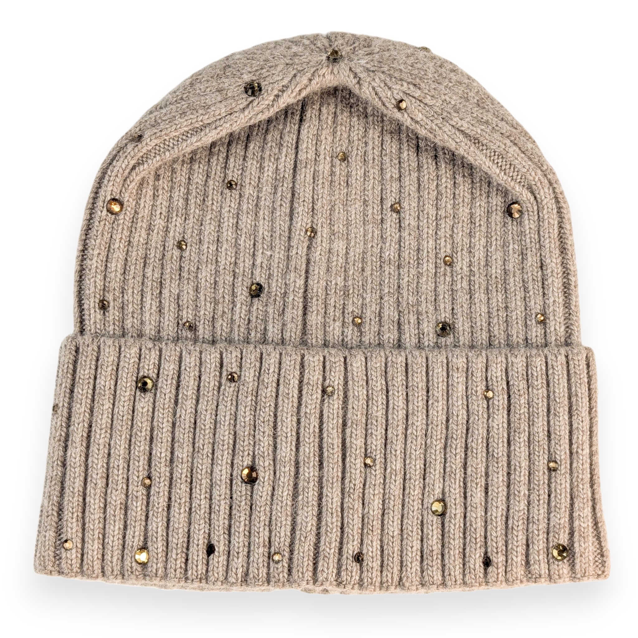 Glitzer Mütze Taupe