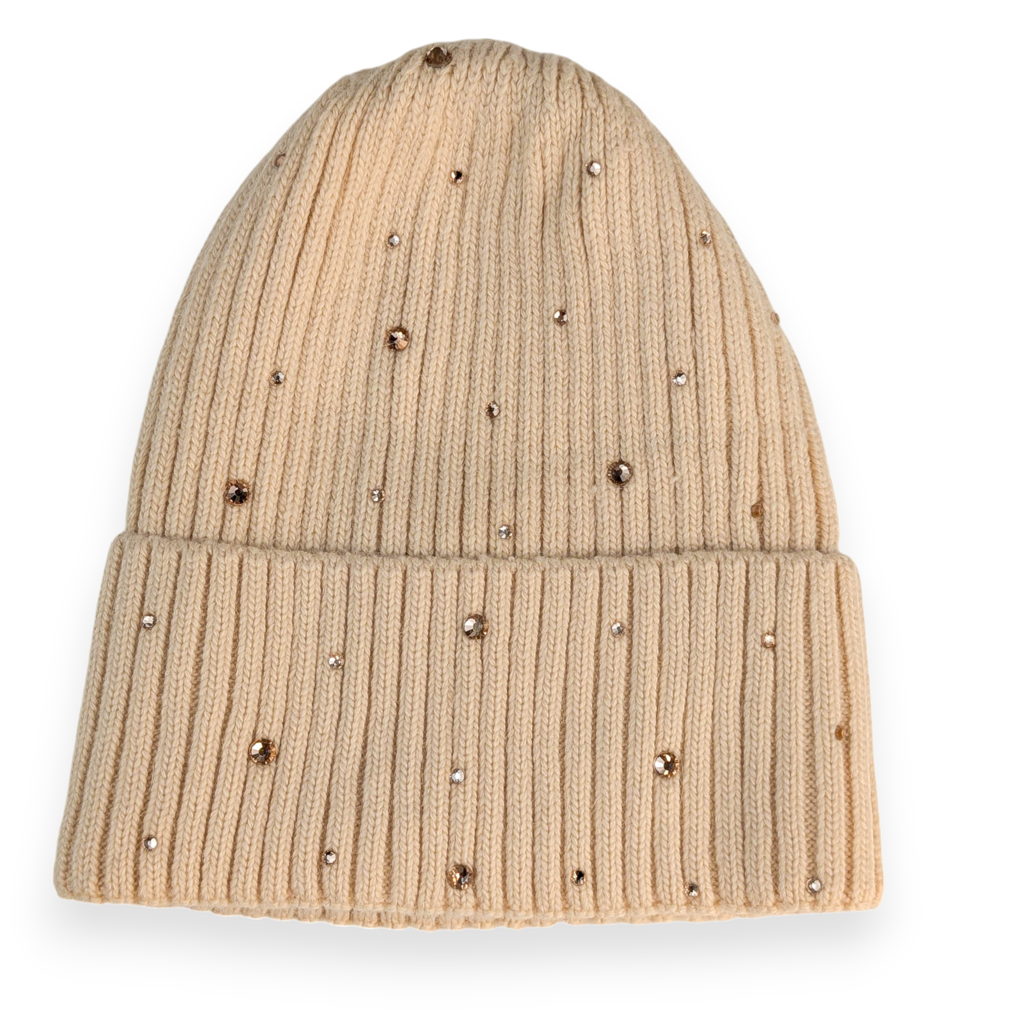 Glitzer Mütze Vanille