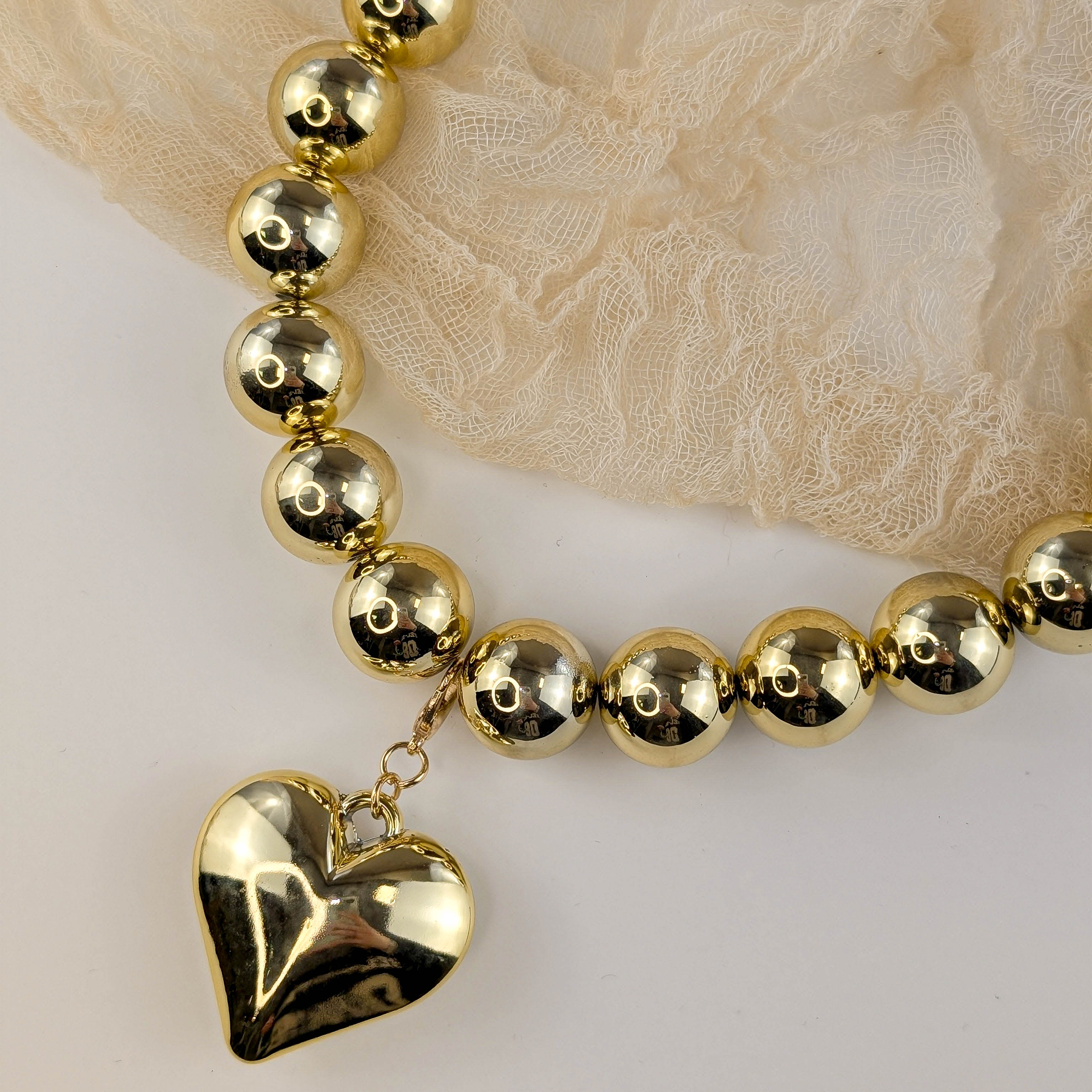 Magic Pearl Herz-Kette Gold