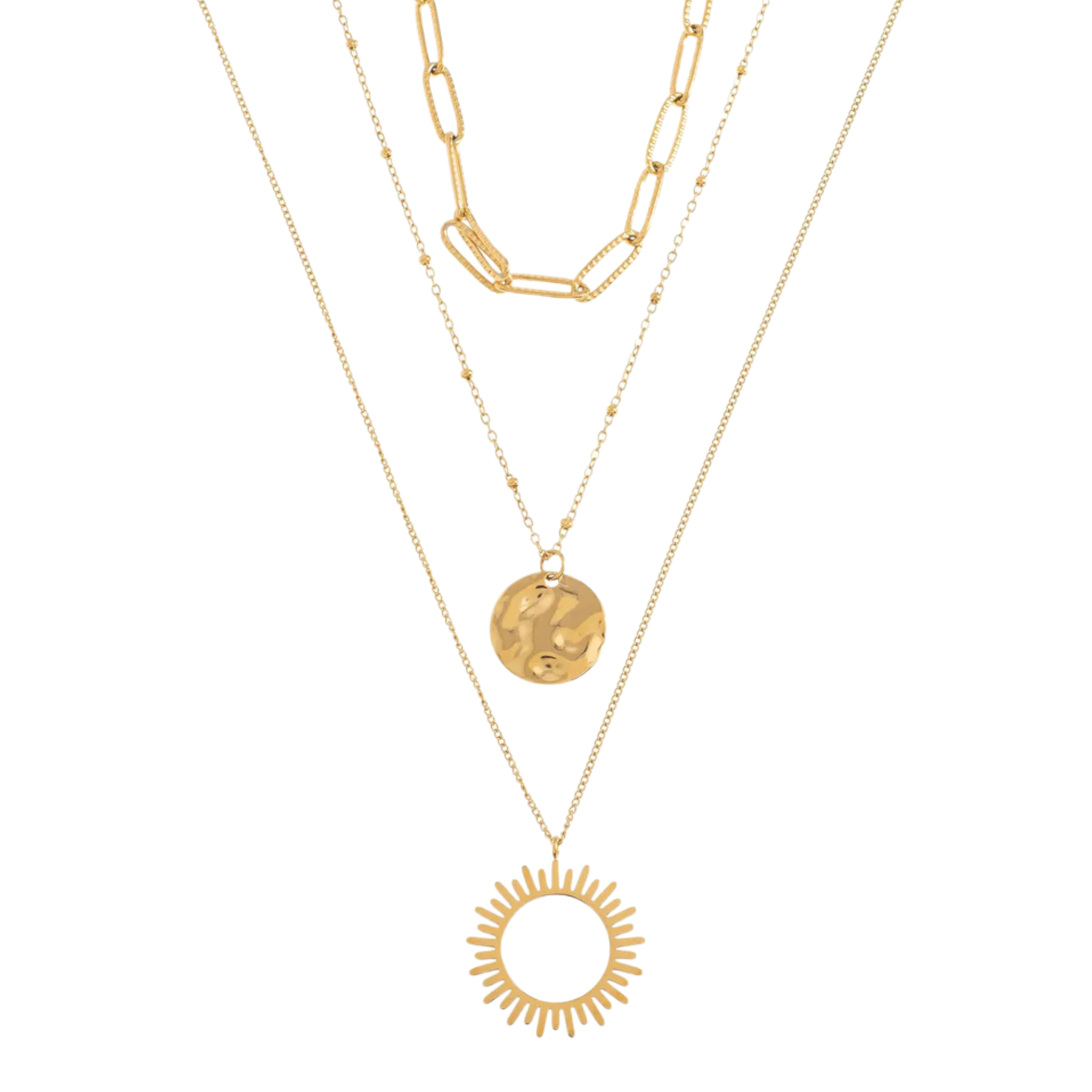 Triple Sun Kette Gold