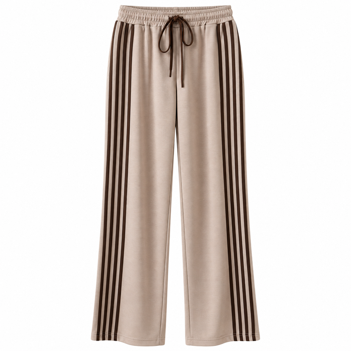 Striped Wide Leg Pants Taupe