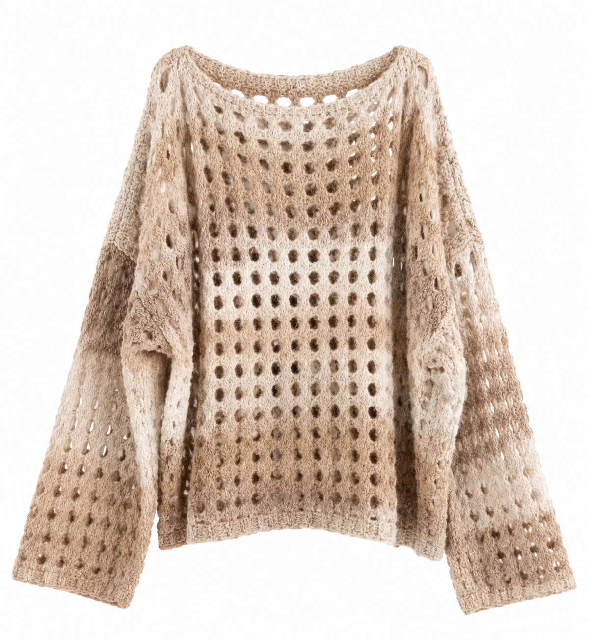 Kuscheliger Lochstrick-Pullover mit Farbverlauf