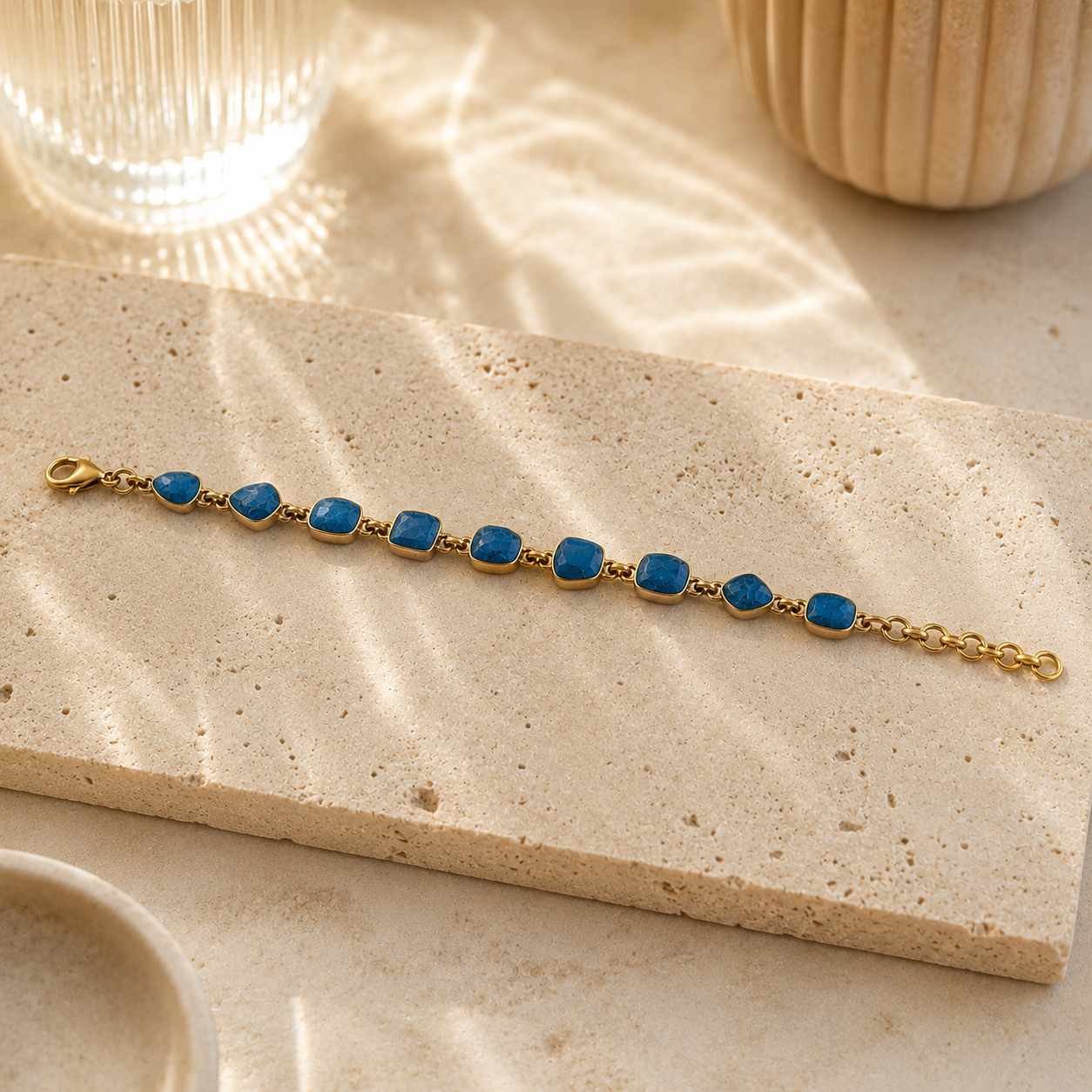 Vergoldetes Apatit Armband aus 925 Sterling Silber – Klarheit & Inspiration