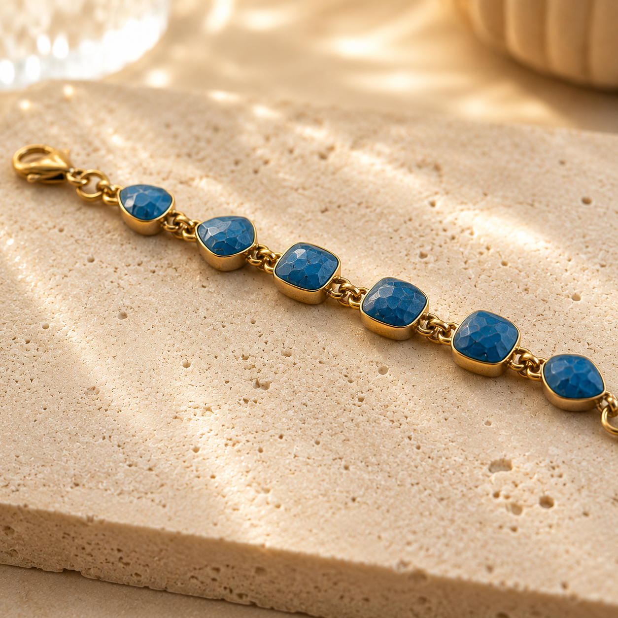 Vergoldetes Apatit Armband aus 925 Sterling Silber – Klarheit & Inspiration
