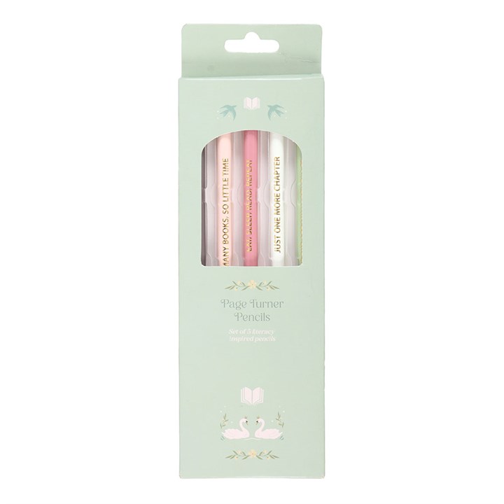 Page Turner Pencils – 5er Bleistift Set mit Booklover Quotes