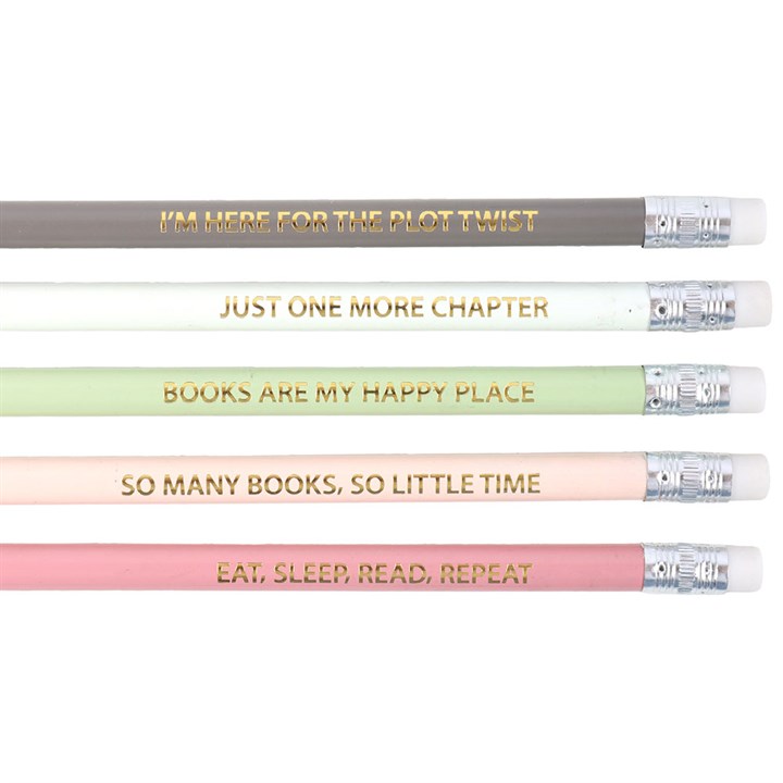 Page Turner Pencils – 5er Bleistift Set mit Booklover Quotes