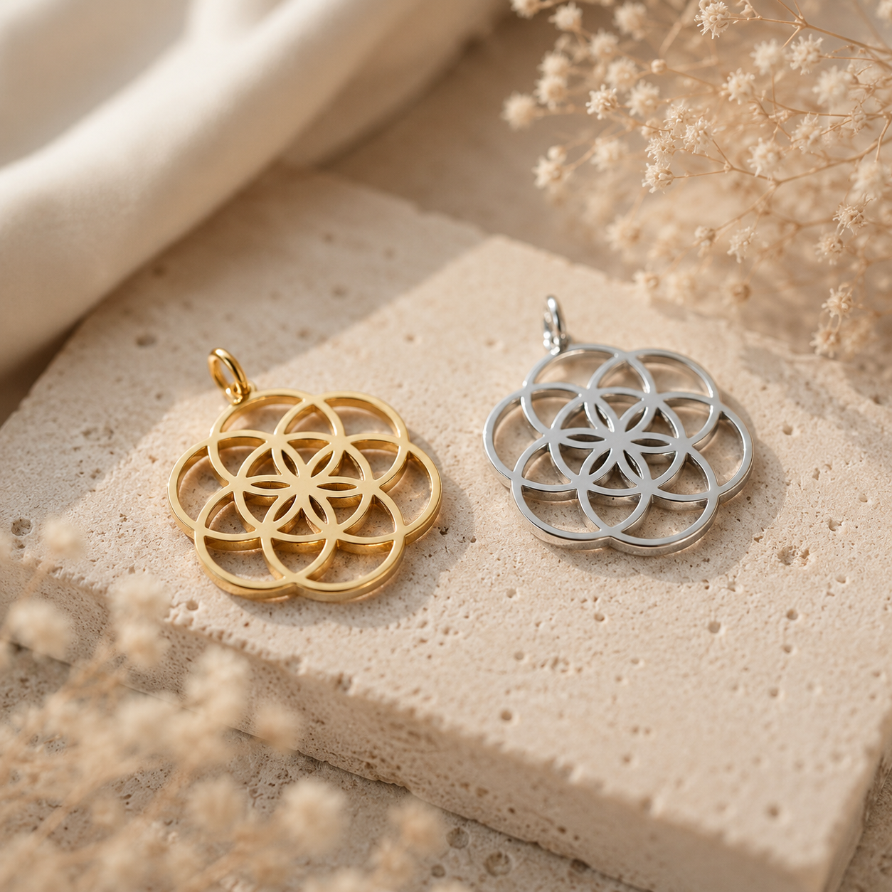 Blume des Lebens Charm aus Edelstahl | MEIN MANTRA