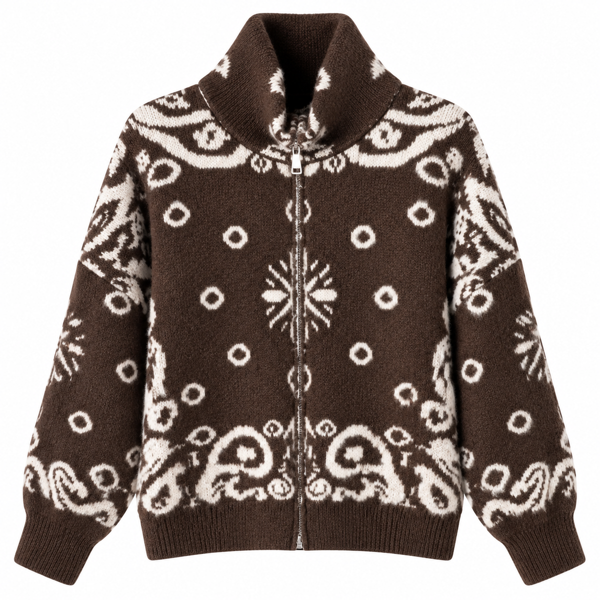 Paisley Zipper Cardigan