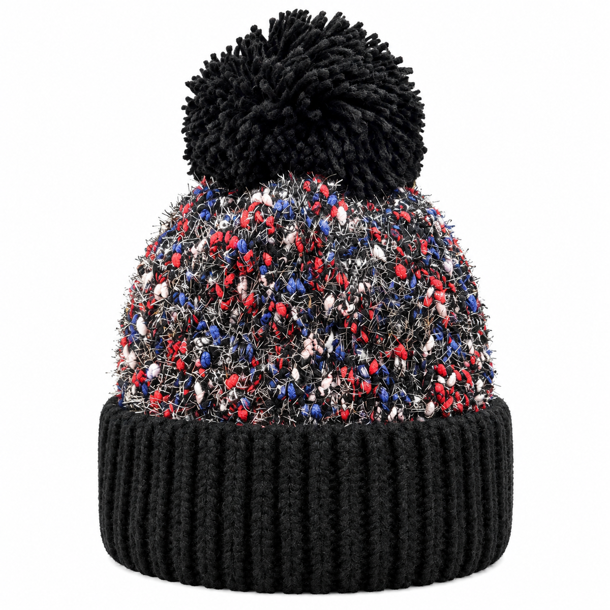 Glitzer Strickmütze mit Bommel