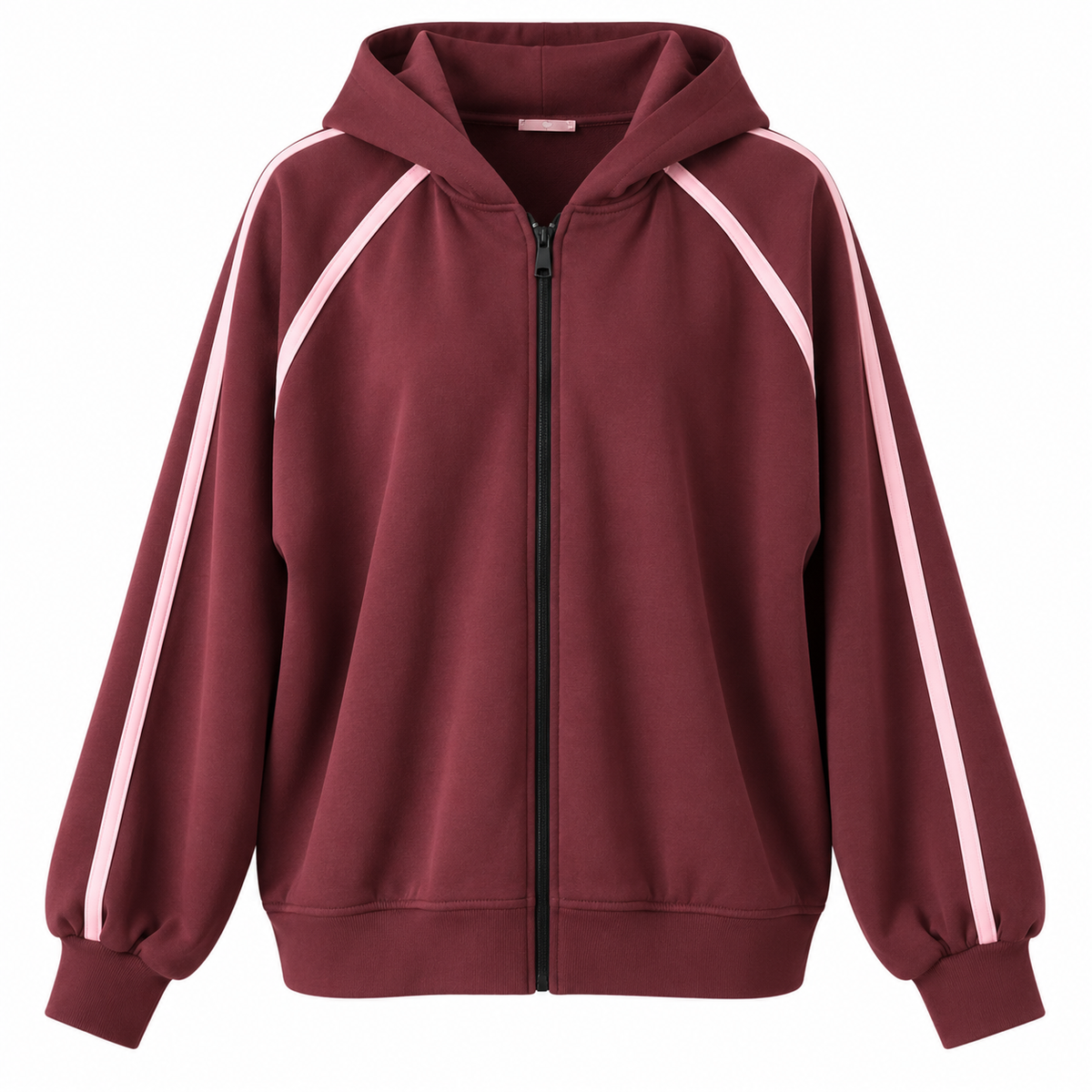 Zipper Hoodie mit Streifen