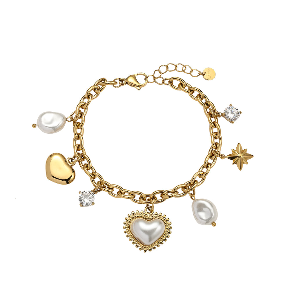 Starlit Pearl Bracelet – Edelstahl Charm Armband