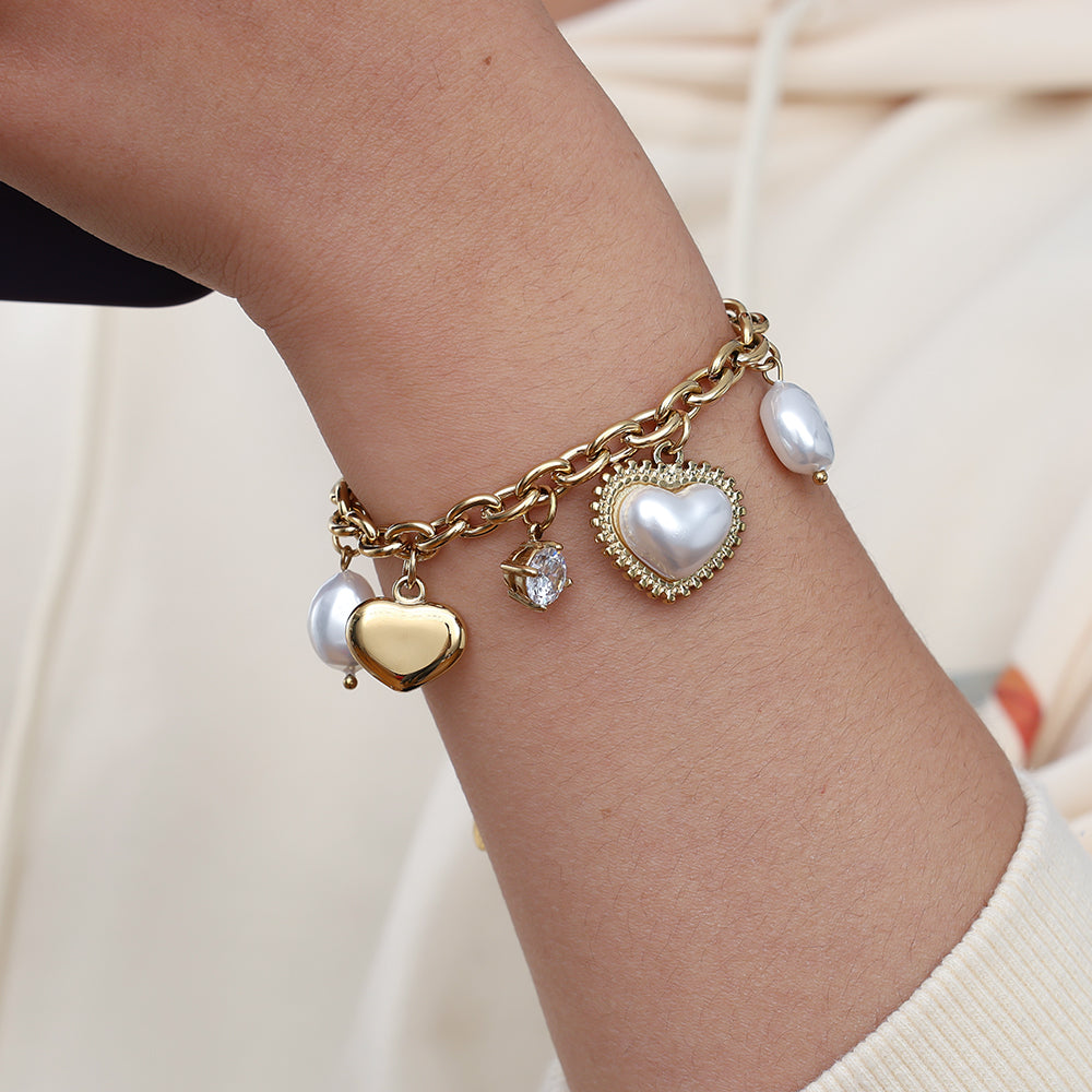 Starlit Pearl Bracelet – Edelstahl Charm Armband