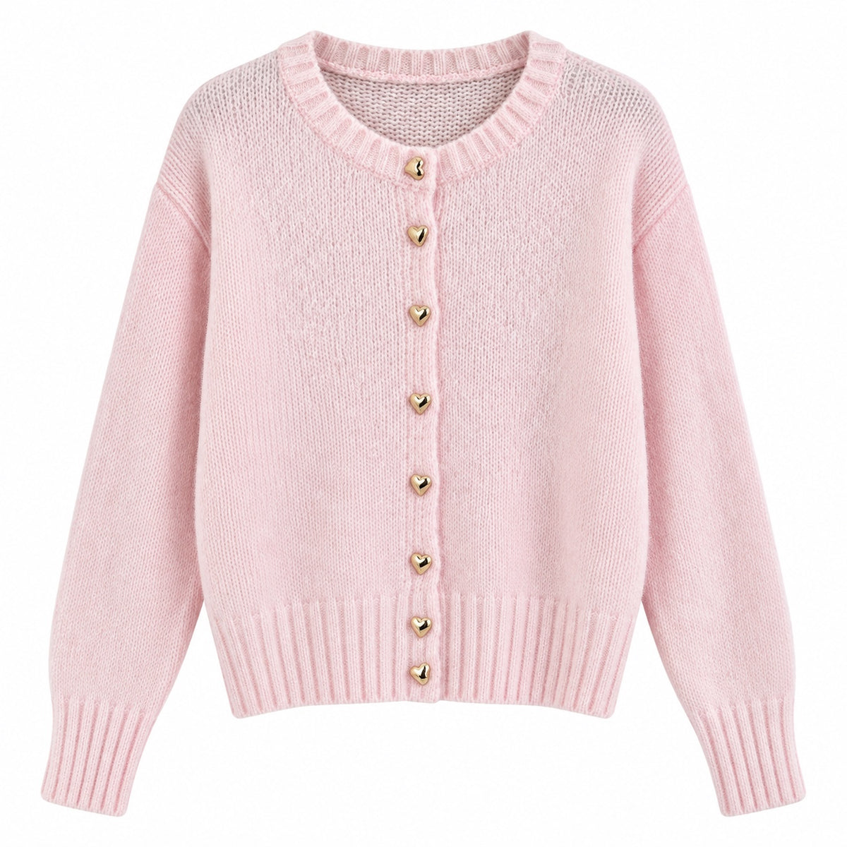 Kuscheliger Strickcardigan mit Herzknöpfen
