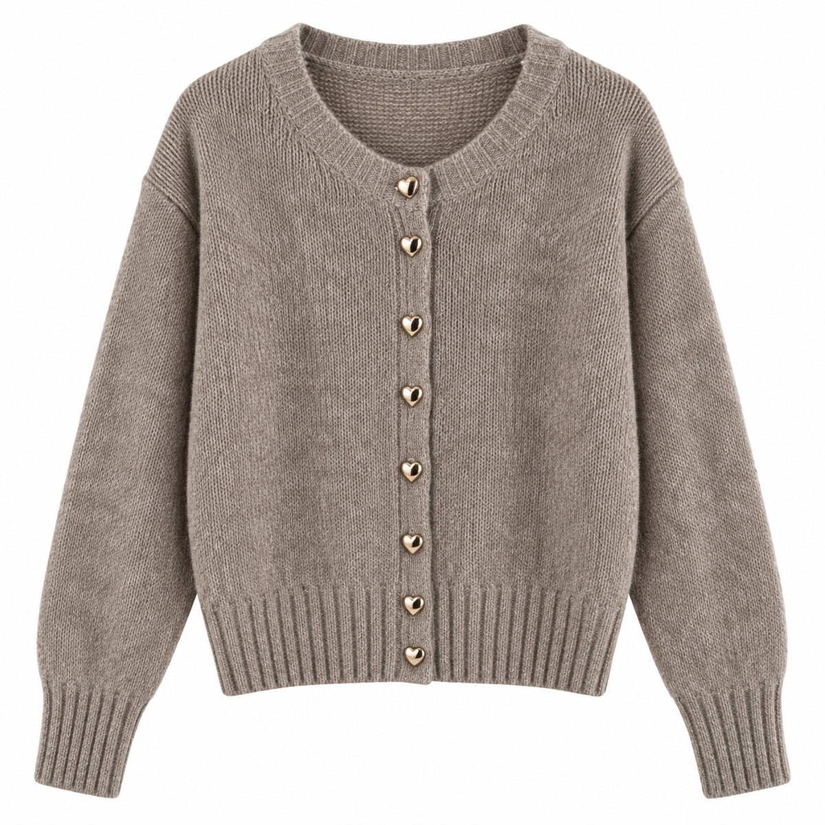 Kuscheliger Strickcardigan mit Herzknöpfen
