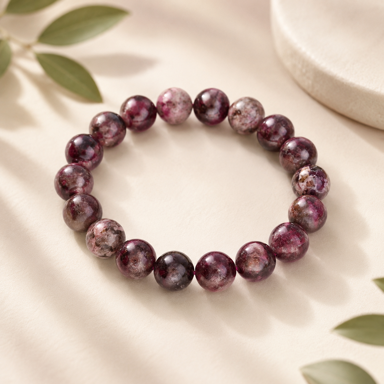 Turmalin Armband „Plum Blossom“ 10 mm – Natürlicher Edelsteinschmuck aus Brasilien