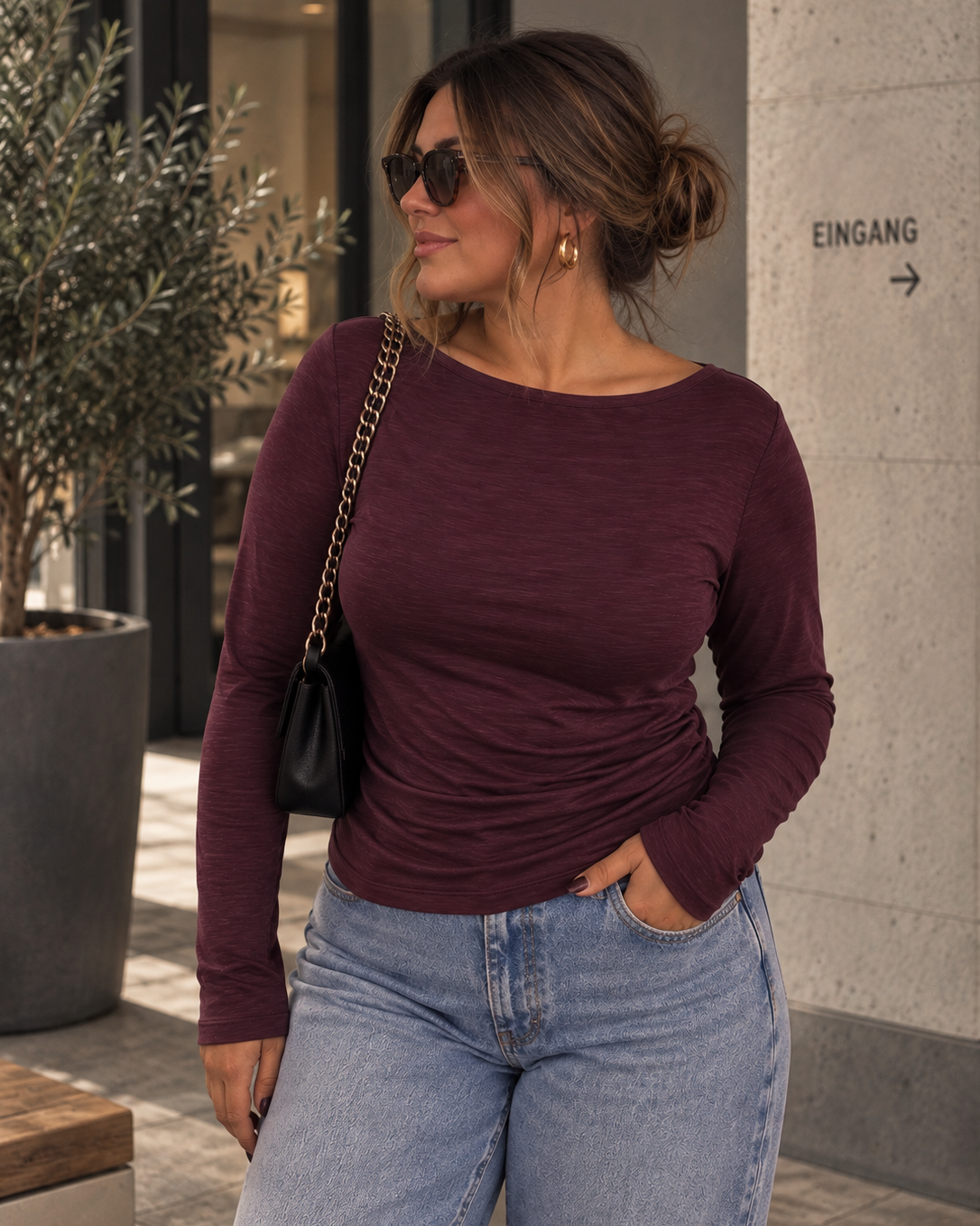 Curvy Basic Cashmere Longsleeve