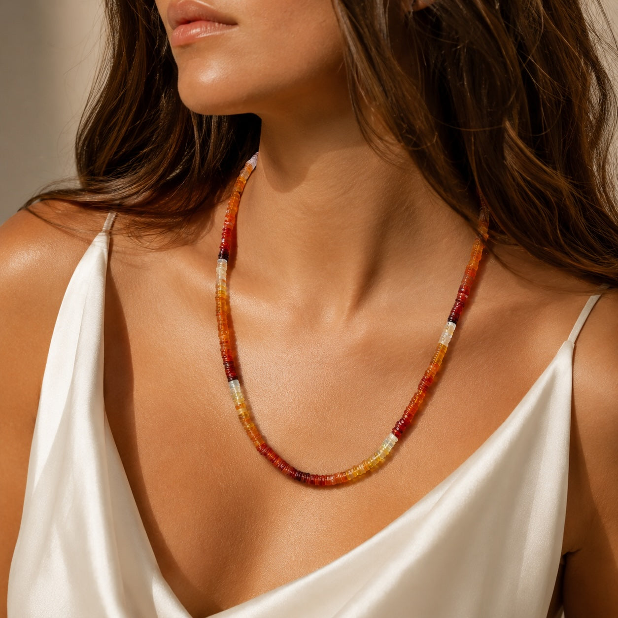 Feueropal Edelsteinkette